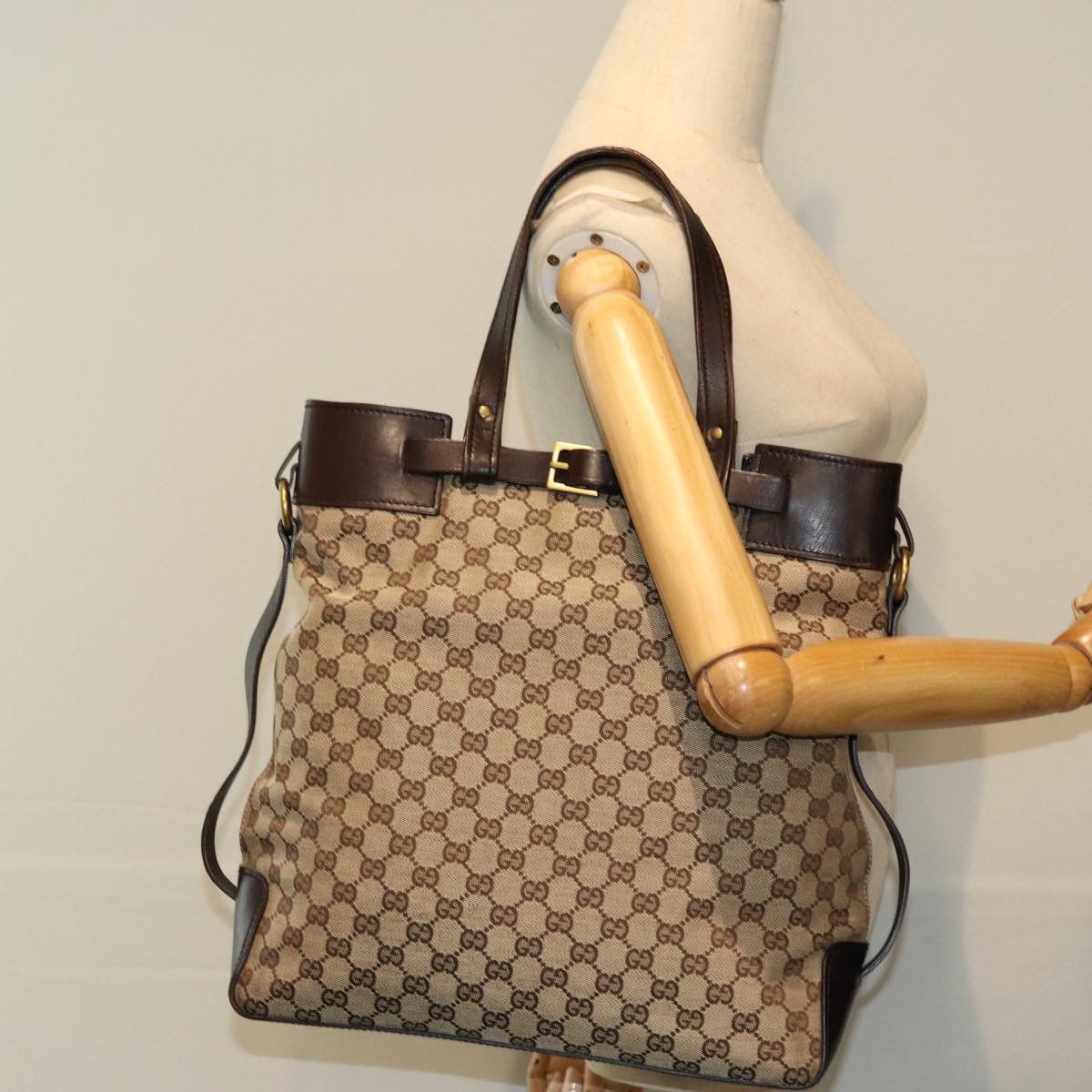 Gucci Gg Canvas Beige Canvas Tote Bag (Pre-Owned) Size ONE SIZE - 7 Thumbnail