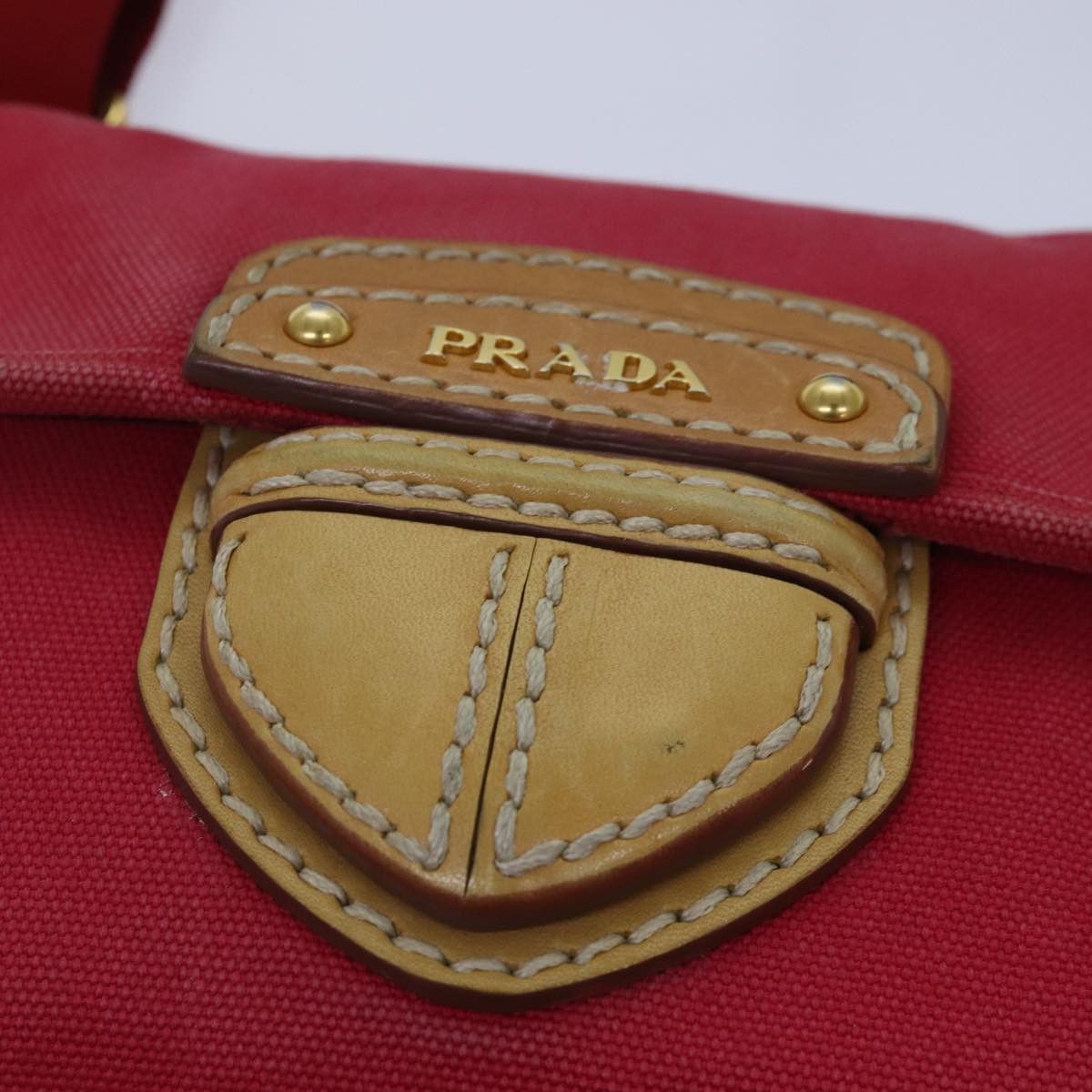 Prada Red Canvas Shoulder Bag (Pre-Owned) Size ONE SIZE - 19 Thumbnail