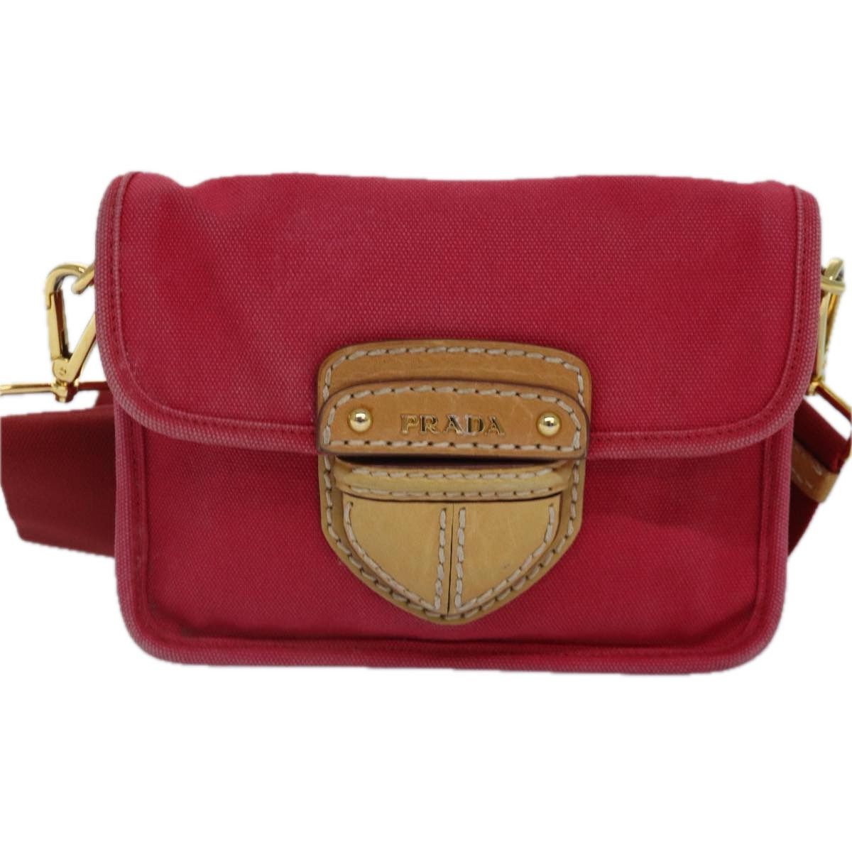 Prada Red Canvas Shoulder Bag (Pre-Owned) Size ONE SIZE - 16 Thumbnail