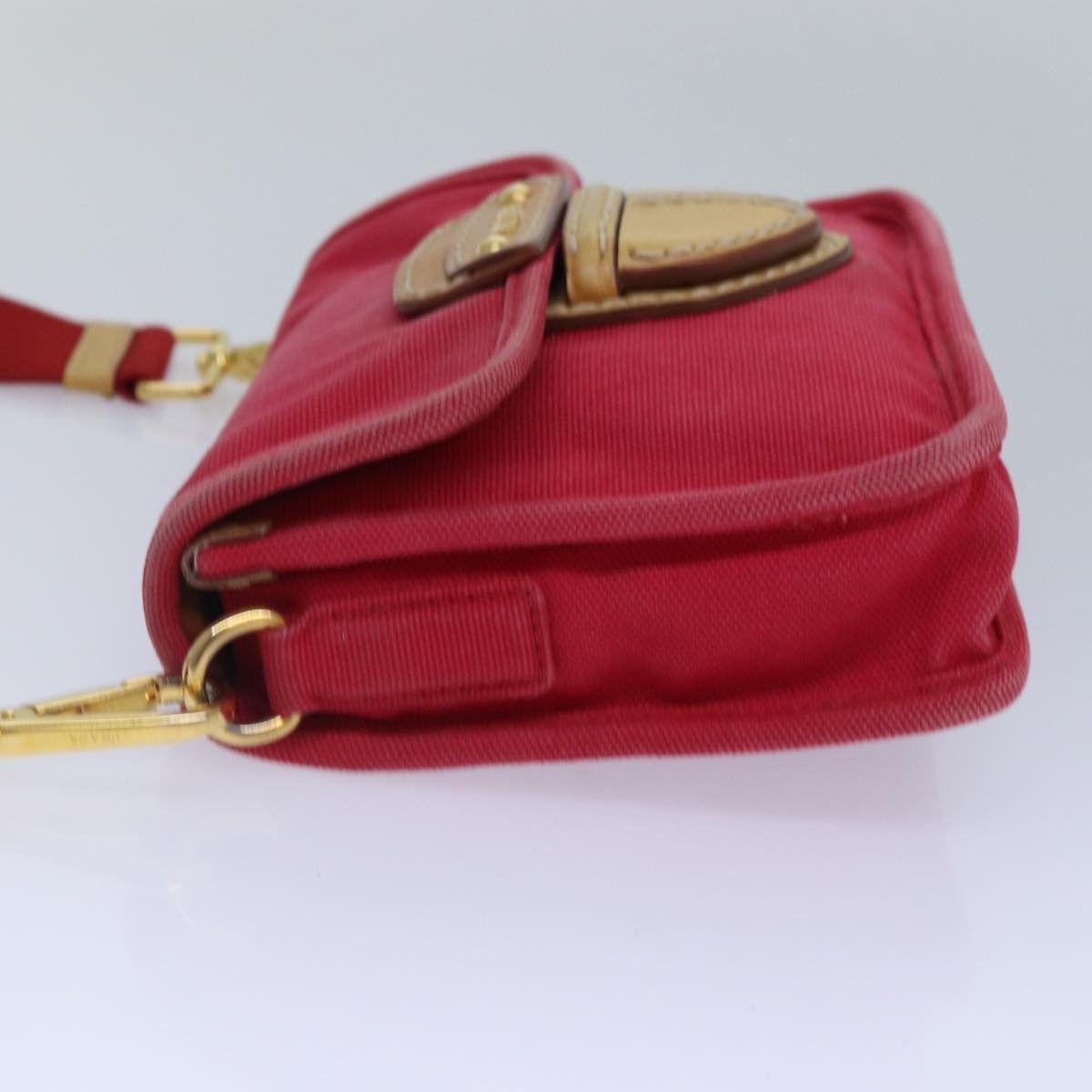 Prada Red Canvas Shoulder Bag (Pre-Owned) Size ONE SIZE - 4 Thumbnail