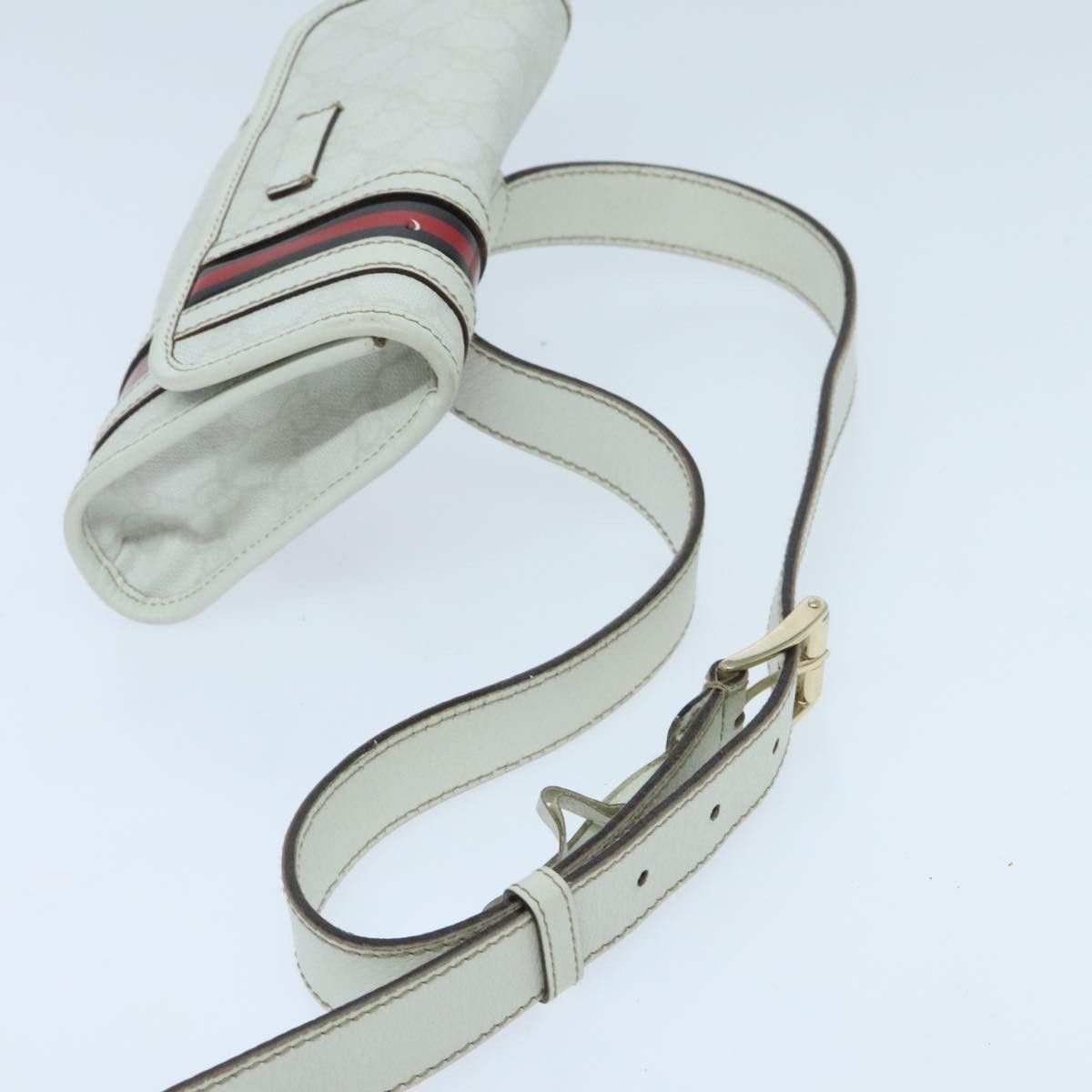 Gucci Sherry White Canvas Shoulder Bag (Pre-Owned) Size ONE SIZE - 5 Thumbnail