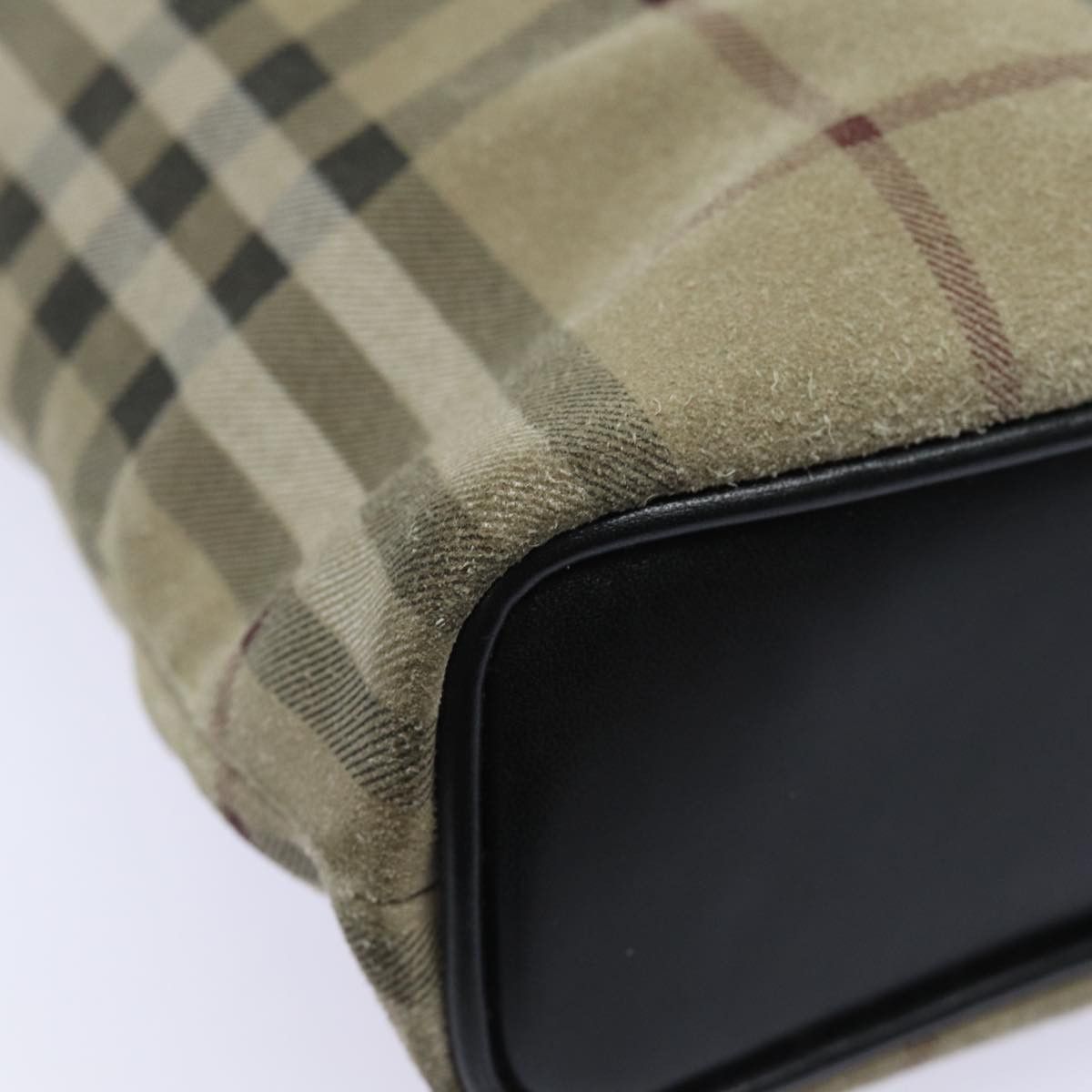 Burberry Nova Check Beige Suede Shoulder Bag (Pre-Owned) Size ONE SIZE - 15 Thumbnail