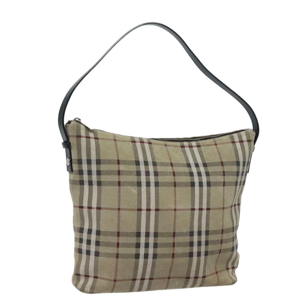Burberry Nova Check Beige Suede Shoulder Bag (Pre-Owned) Size ONE SIZE - 16 Thumbnail