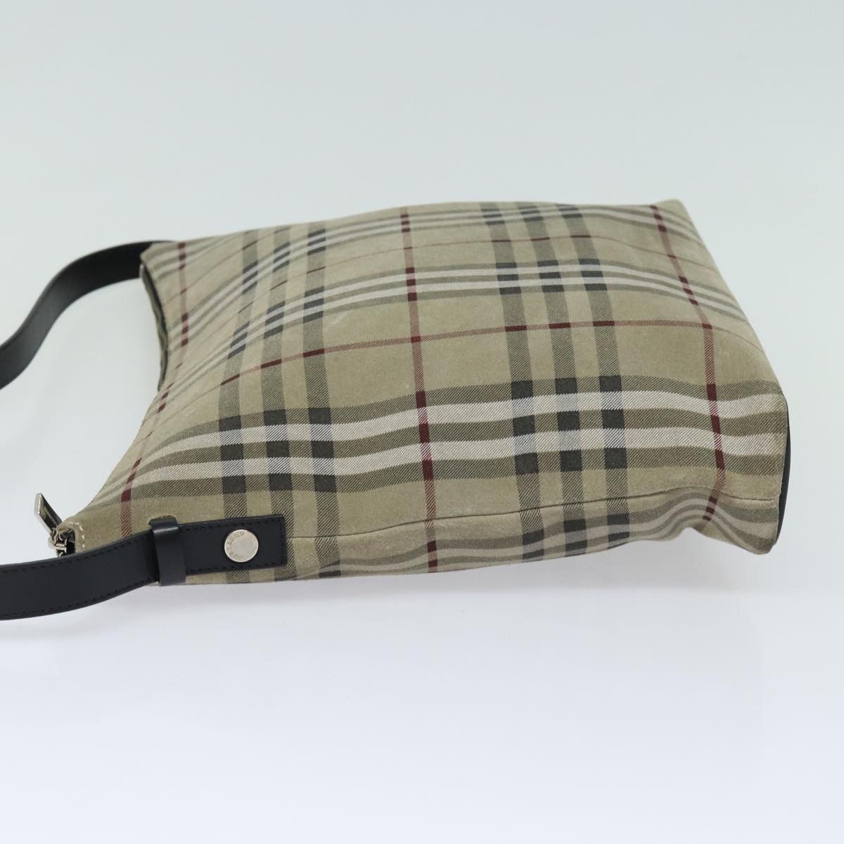 Burberry Nova Check Beige Suede Shoulder Bag (Pre-Owned) Size ONE SIZE - 4 Thumbnail