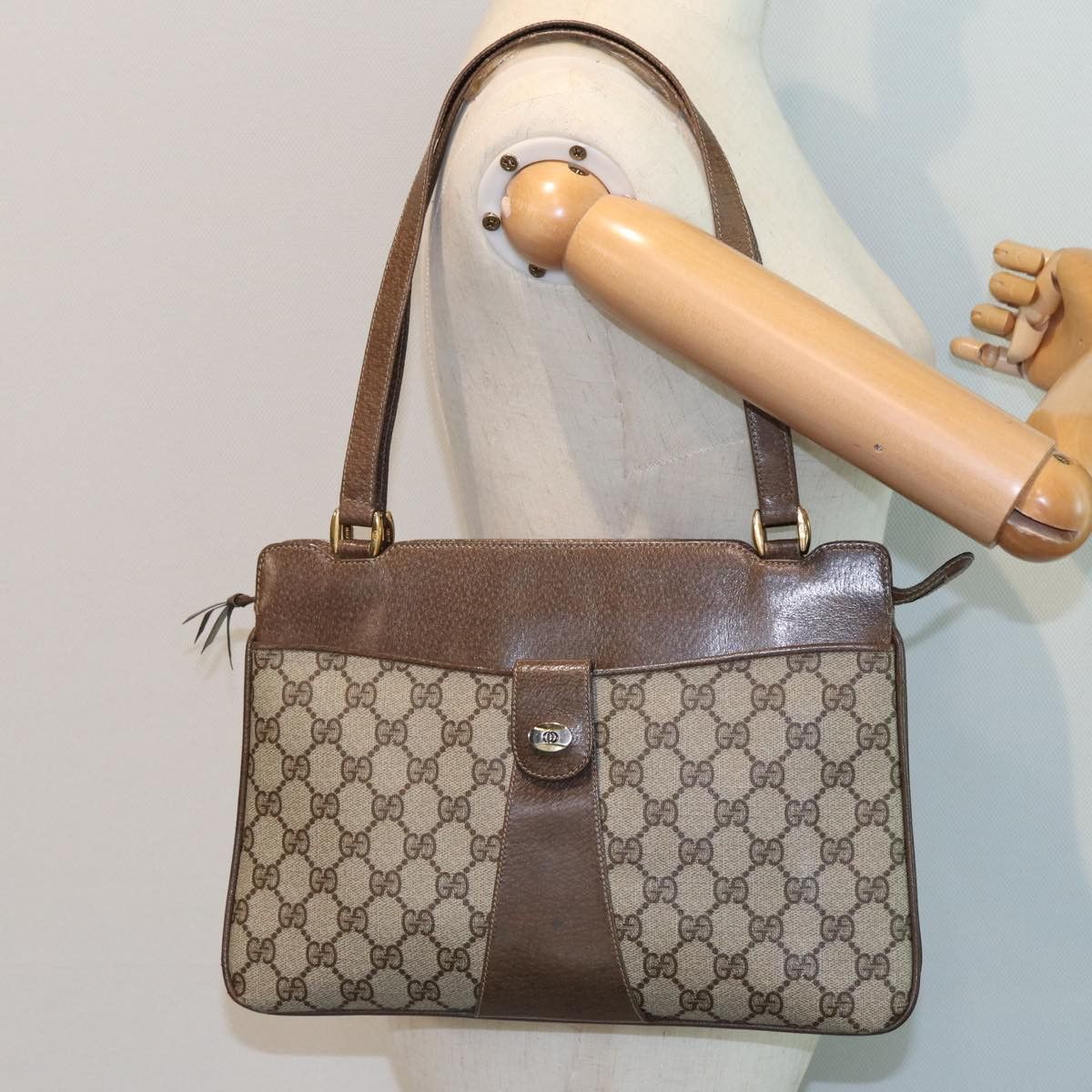 Gucci Gg Canvas Beige Canvas Handbag (Pre-Owned) Size ONE SIZE - 7 Thumbnail