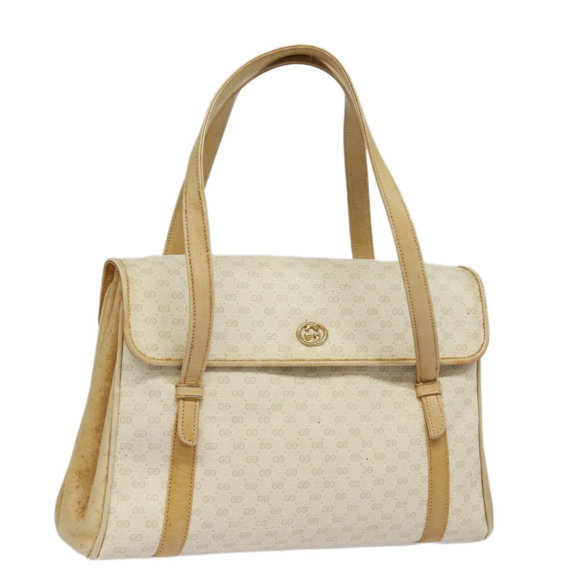 Gucci Gg Canvas White Leather Shoulder Bag (Pre-Owned) Size ONE SIZE - 9 Thumbnail