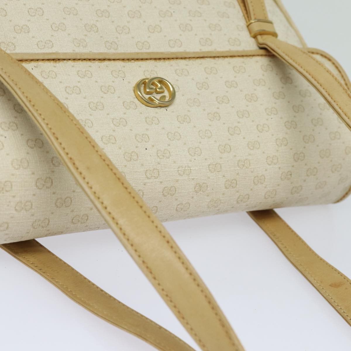 Gucci Gg Canvas White Leather Shoulder Bag (Pre-Owned) Size ONE SIZE - 4 Thumbnail