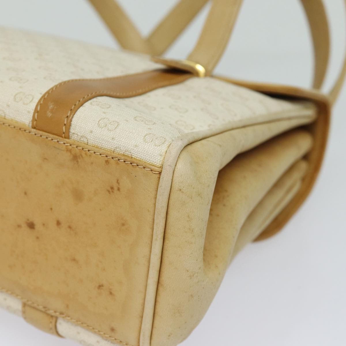 Gucci Gg Canvas White Leather Shoulder Bag (Pre-Owned) Size ONE SIZE - 15 Thumbnail