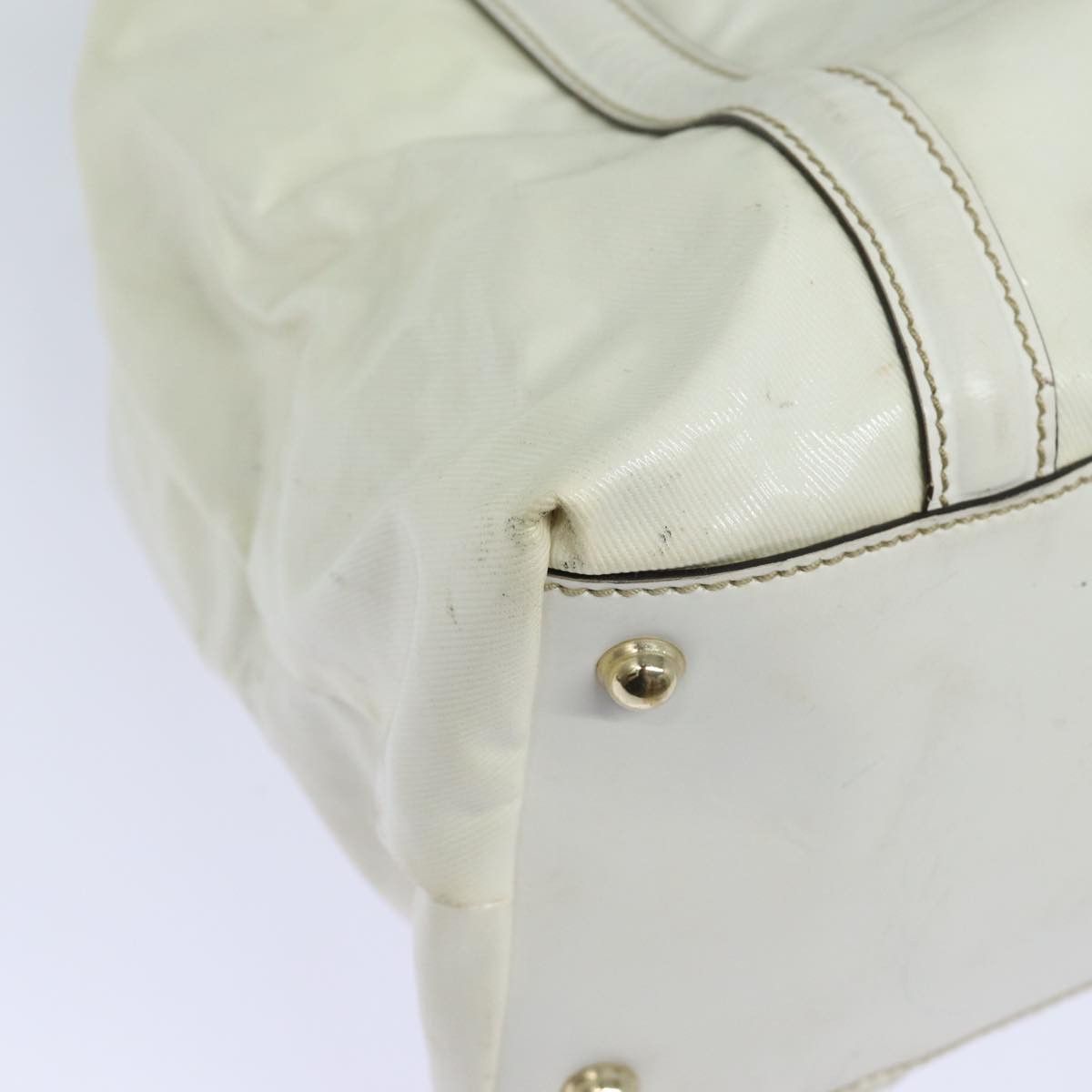 Gucci Interlocking White Canvas Tote Bag (Pre-Owned) Size ONE SIZE - 15 Thumbnail