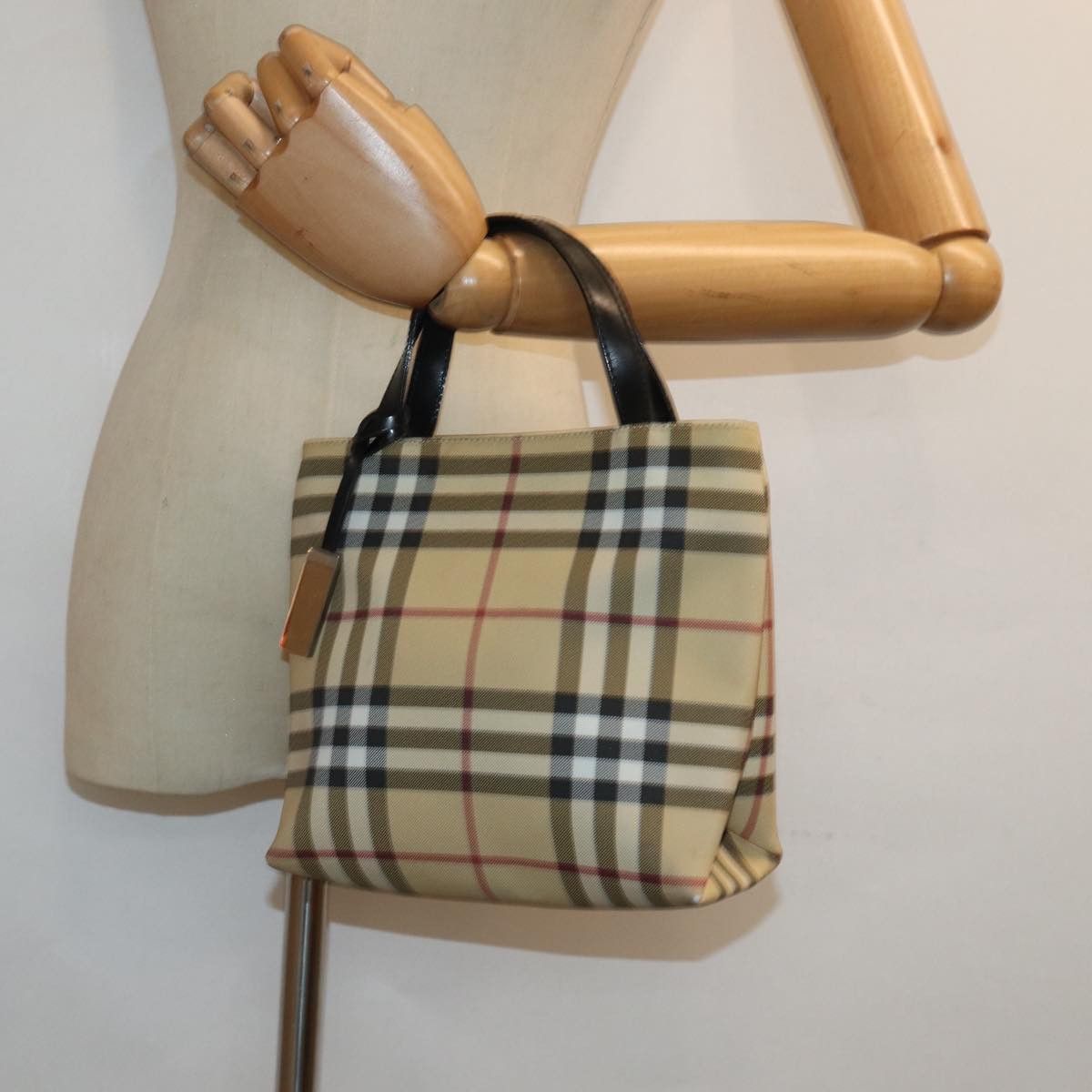 Burberry Nova Check Beige Canvas Handbag (Pre-Owned) Size ONE SIZE - 7 Thumbnail