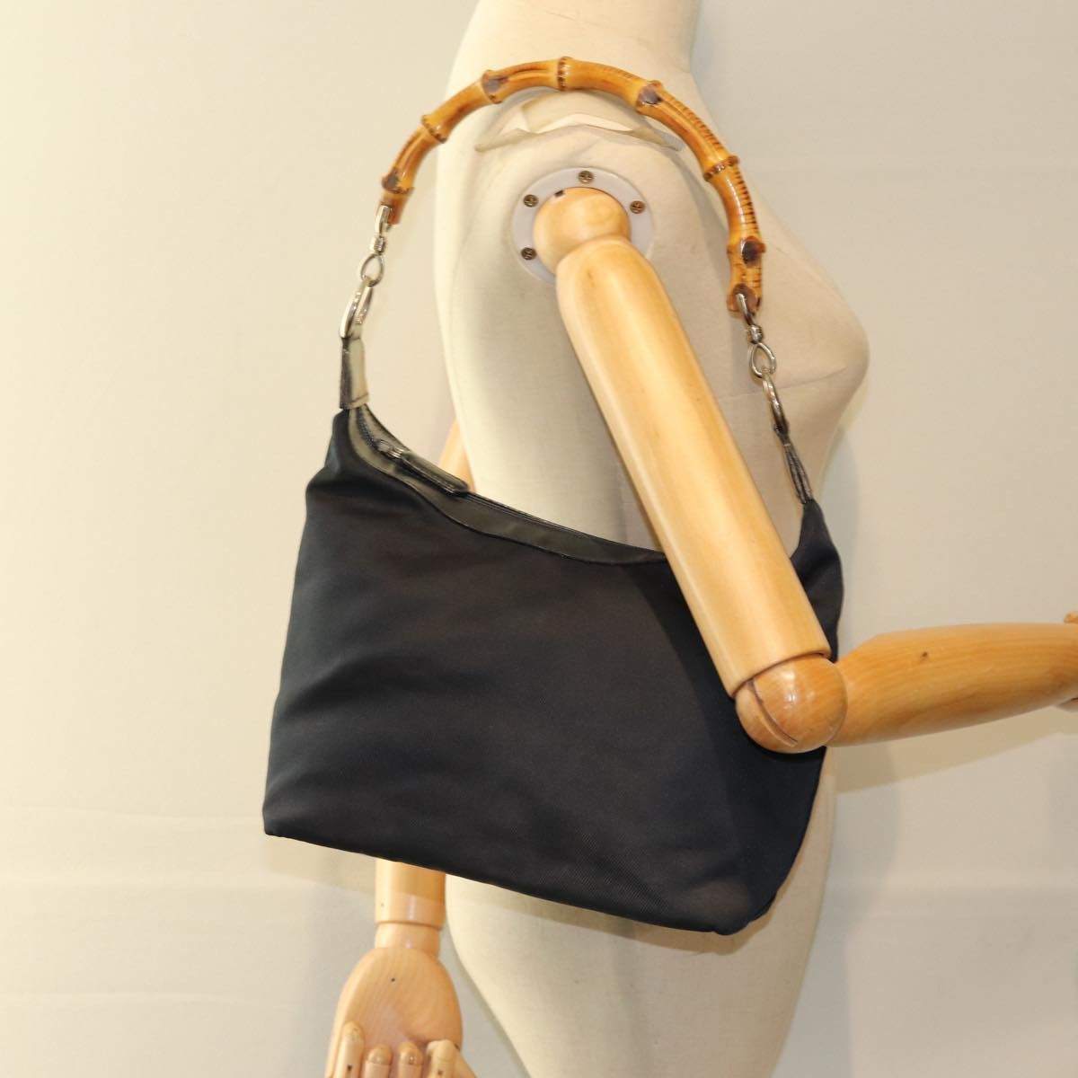 Gucci Bamboo Black Synthetic Shoulder Bag (Pre-Owned) Size ONE SIZE - 7 Thumbnail