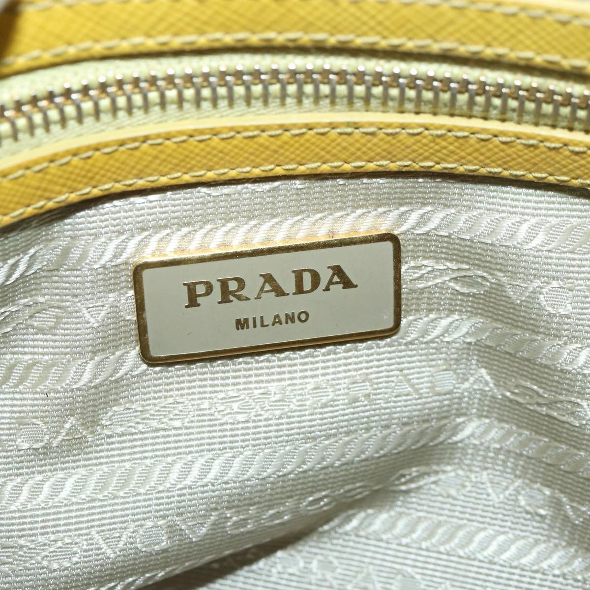 Prada Saffiano Yellow Leather Handbag (Pre-Owned) Size ONE SIZE - 7 Thumbnail