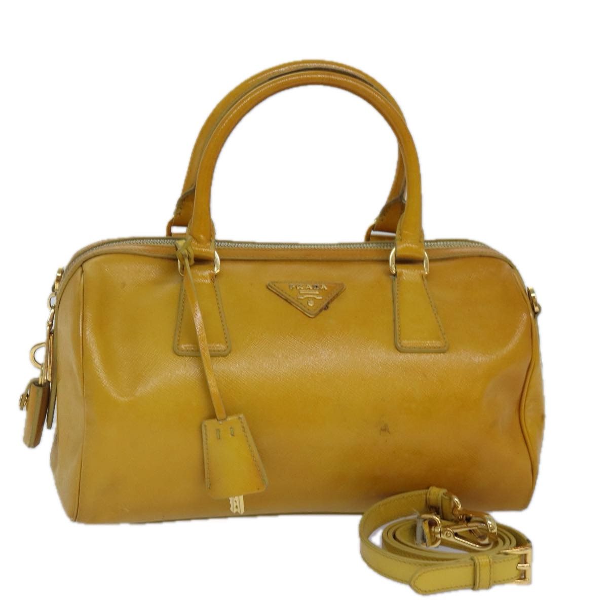 Prada Saffiano Yellow Leather Handbag (Pre-Owned) Size ONE SIZE - 10 Thumbnail