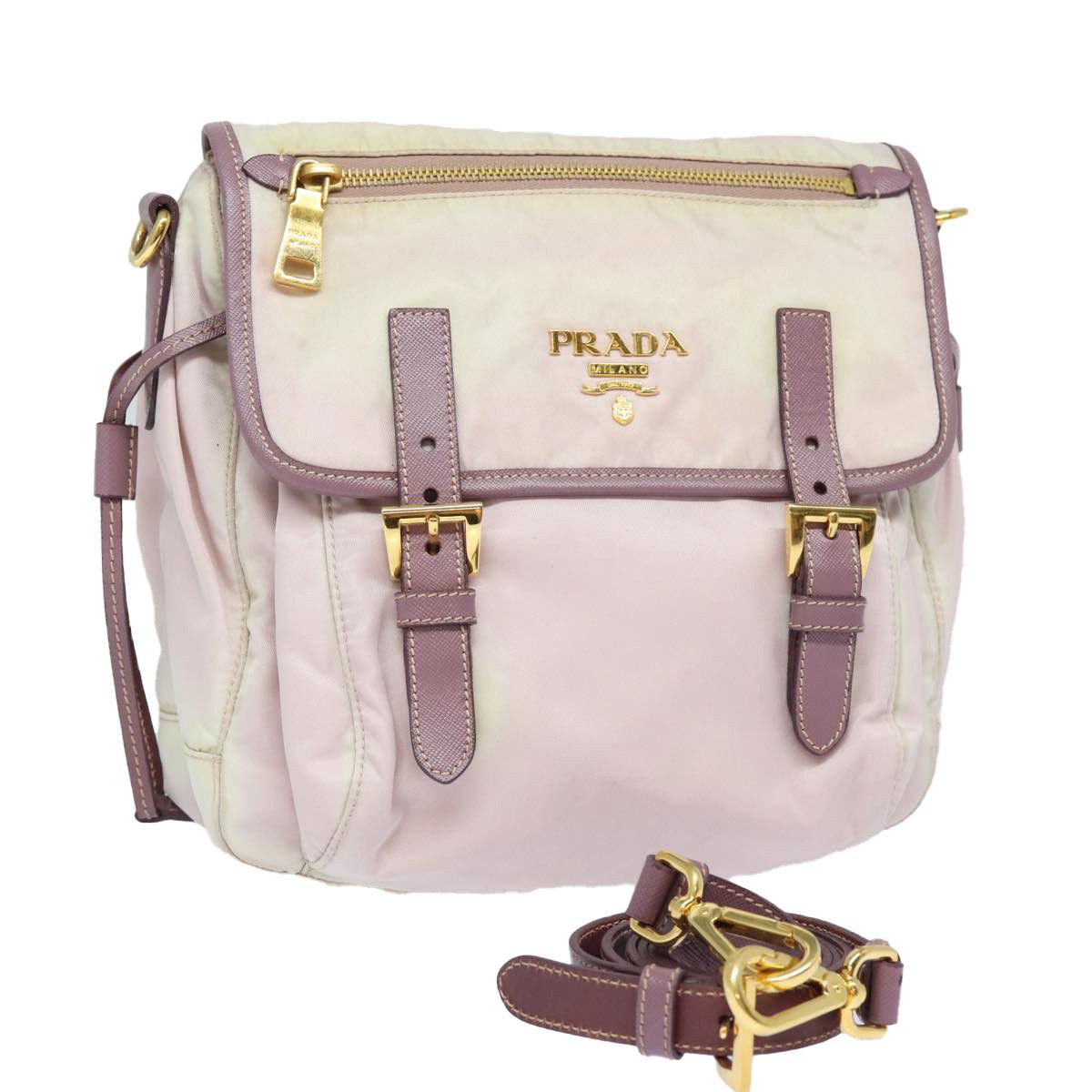 Prada Tessuto Pink Synthetic Shoulder Bag (Pre-Owned) Size ONE SIZE - 13 Thumbnail