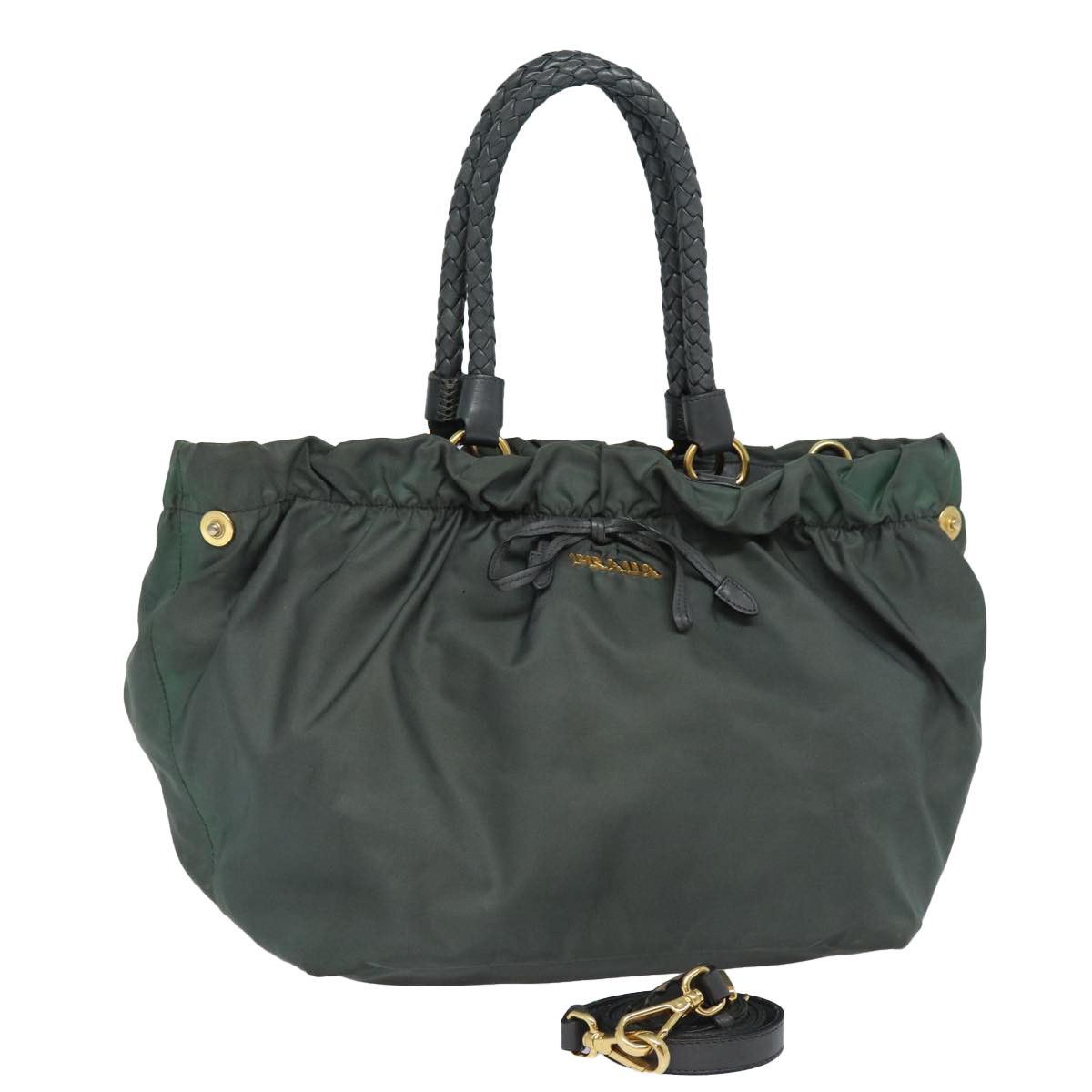 Prada Tessuto Khaki Synthetic Handbag (Pre-Owned) Size ONE SIZE - 8 Thumbnail