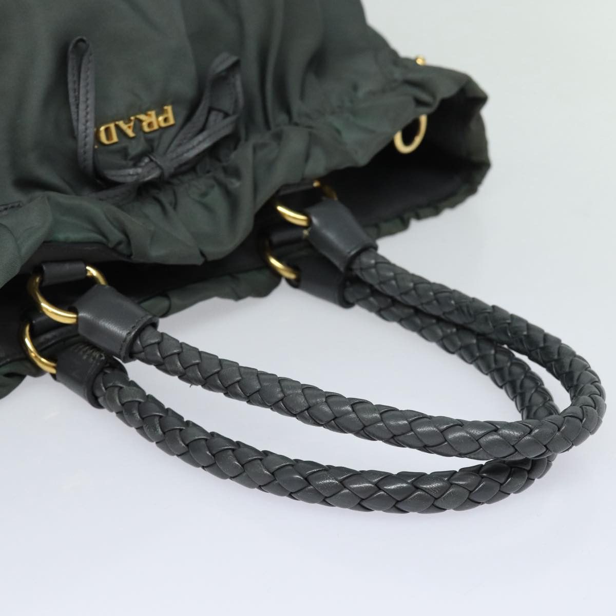 Prada Tessuto Khaki Synthetic Handbag (Pre-Owned) Size ONE SIZE - 12 Thumbnail