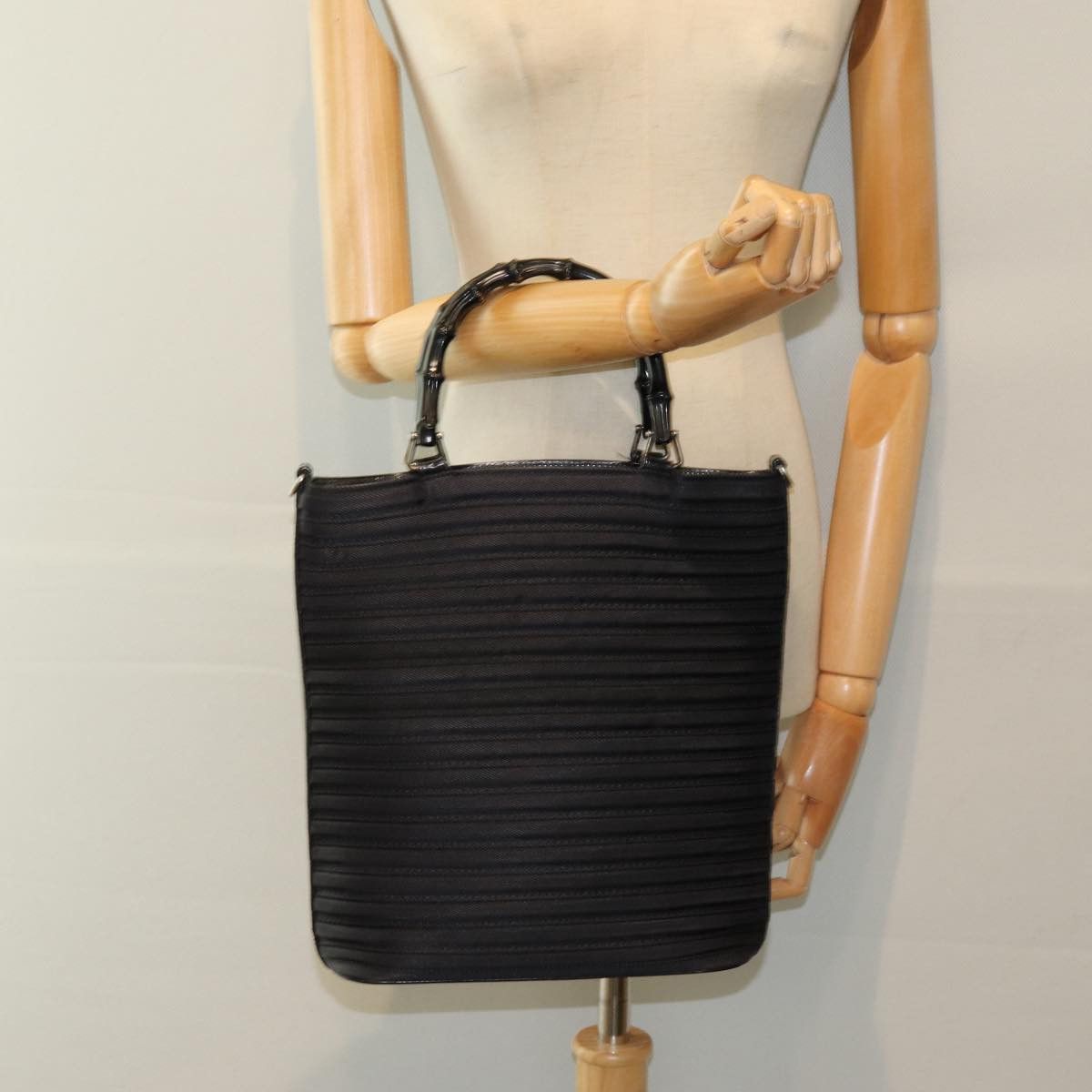 Gucci Bamboo Black Synthetic Handbag (Pre-Owned) Size ONE SIZE - 7 Thumbnail