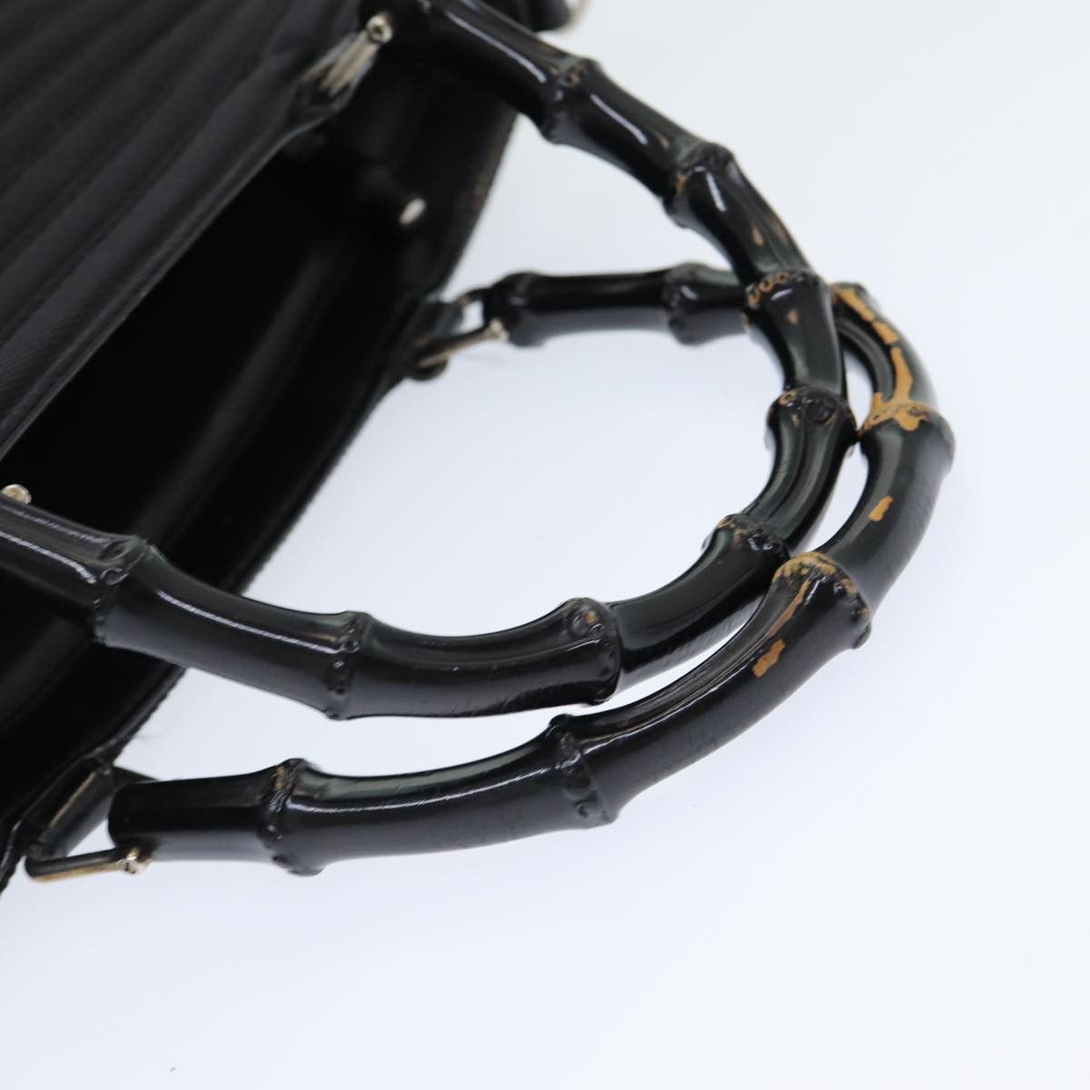 Gucci Bamboo Black Synthetic Handbag (Pre-Owned) Size ONE SIZE - 12 Thumbnail