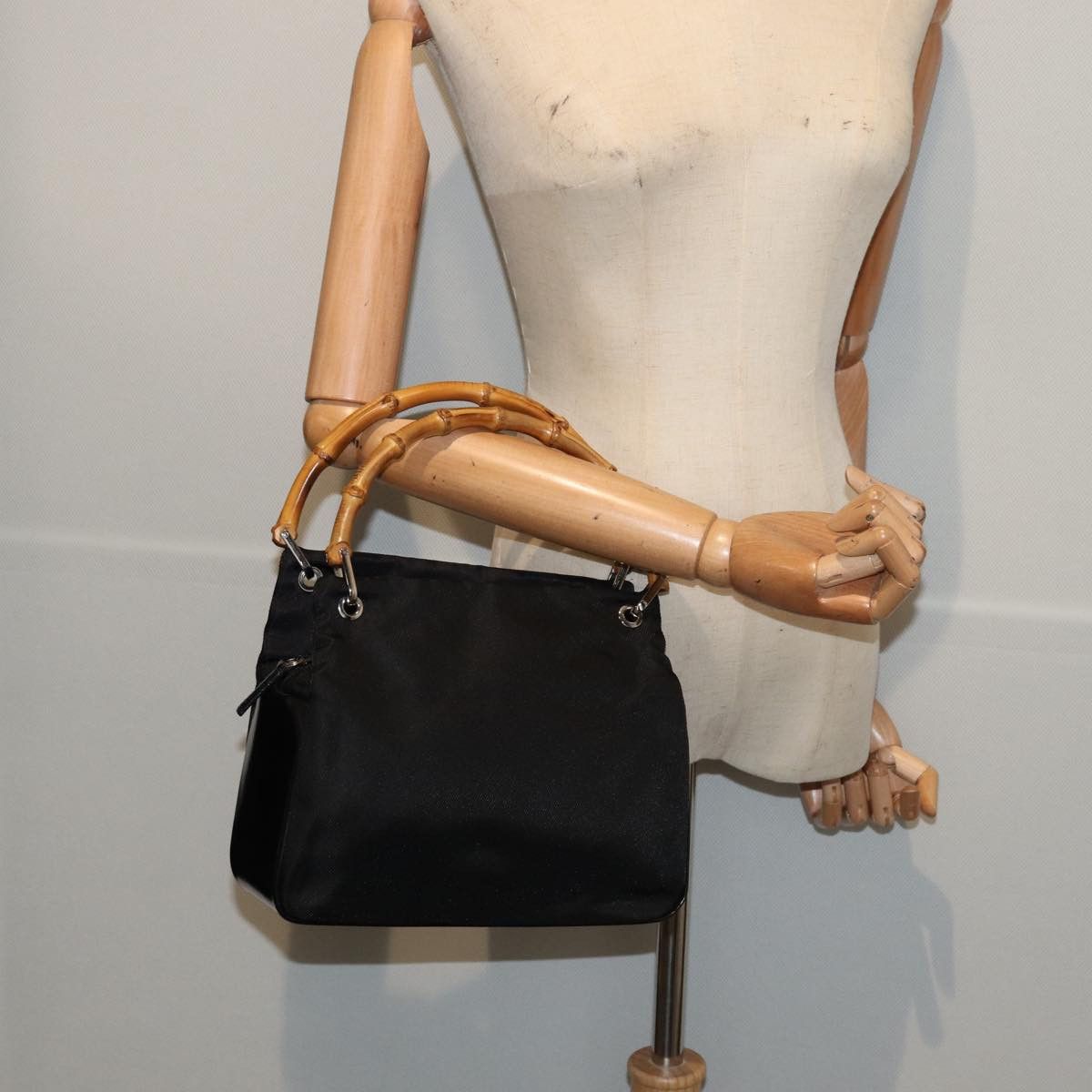 Gucci Bamboo Black Synthetic Handbag (Pre-Owned) Size ONE SIZE - 7 Thumbnail