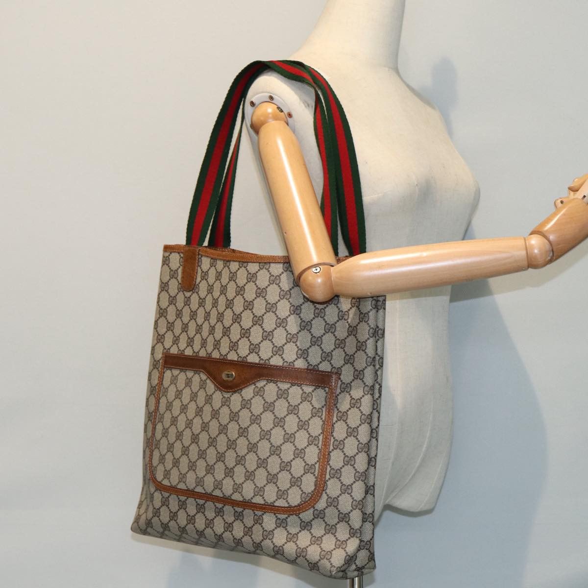 Gucci Gg Supreme Beige Canvas Tote Bag (Pre-Owned) Size ONE SIZE - 7 Thumbnail