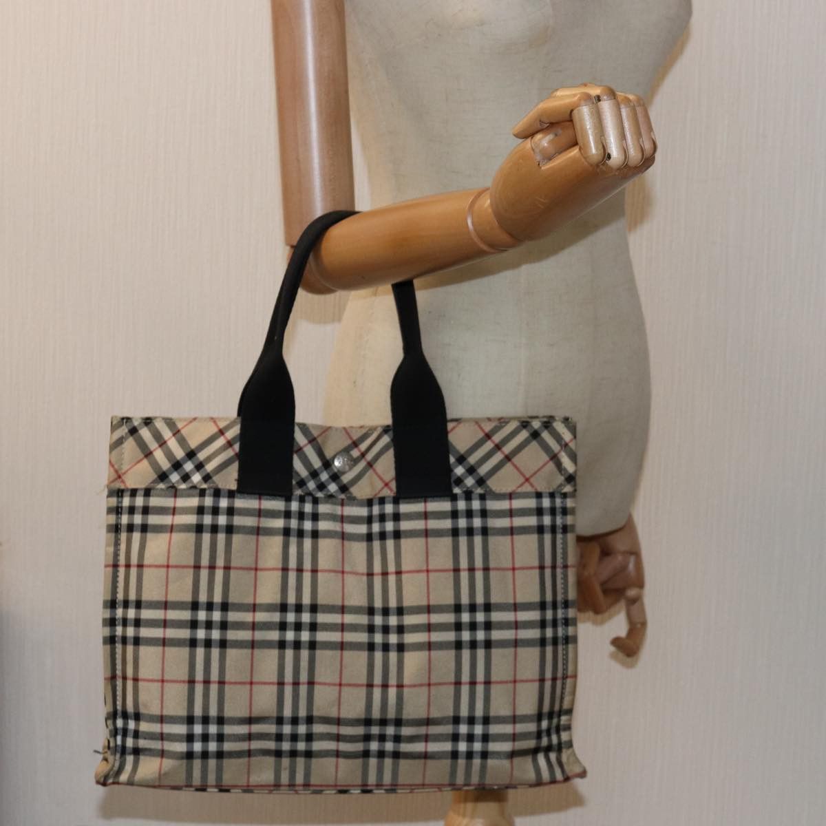 Burberry Nova Check Beige Synthetic Handbag (Pre-Owned) Size ONE SIZE - 6 Thumbnail