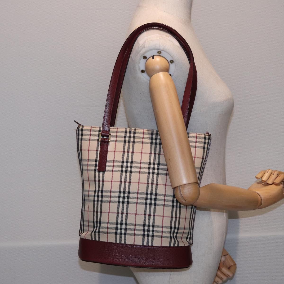 Burberry Nova Check Beige Canvas Tote Bag (Pre-Owned) Size ONE SIZE - 7 Thumbnail