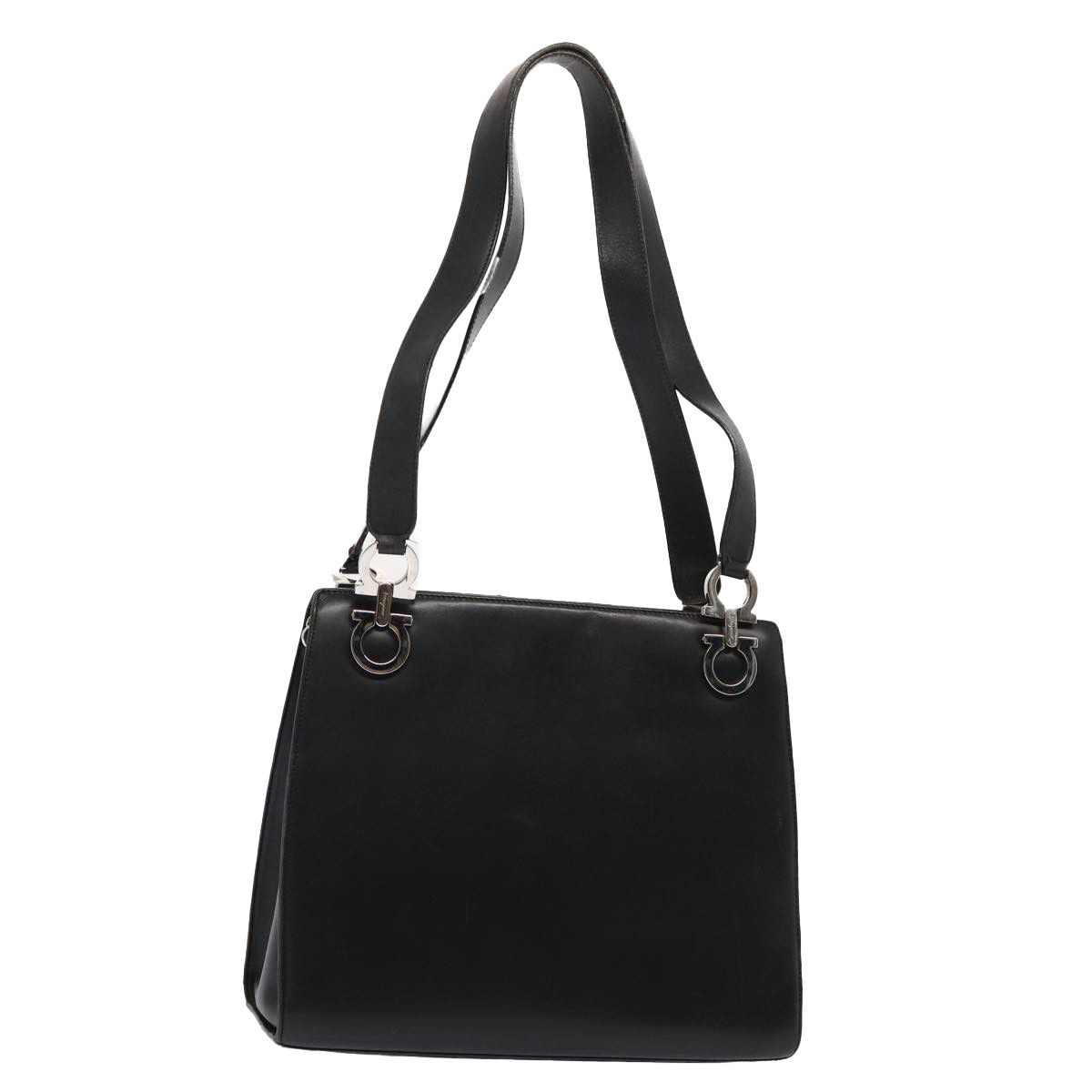 Salvatore Ferragamo Gancini Black Leather Shoulder Bag (Pre-Owned) Size ONE SIZE - 16 Thumbnail