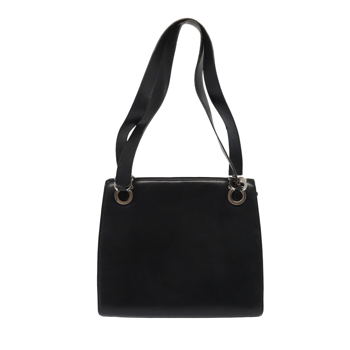 Salvatore Ferragamo Gancini Black Leather Shoulder Bag (Pre-Owned) Size ONE SIZE - 2 Thumbnail