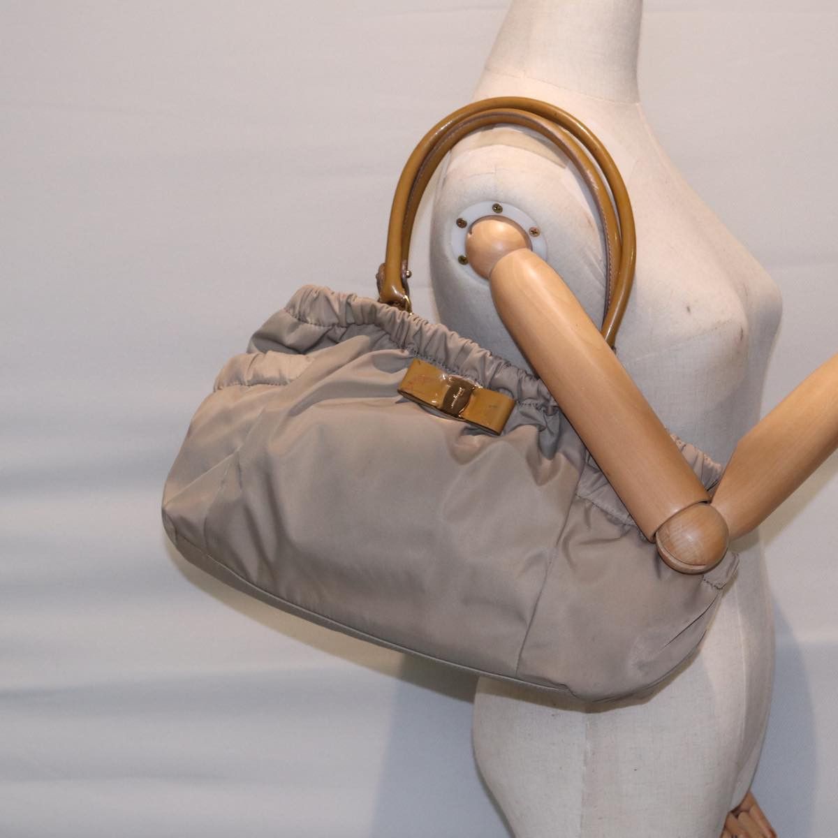 Salvatore Ferragamo Vara Beige Synthetic Handbag (Pre-Owned) Size ONE SIZE - 8 Thumbnail