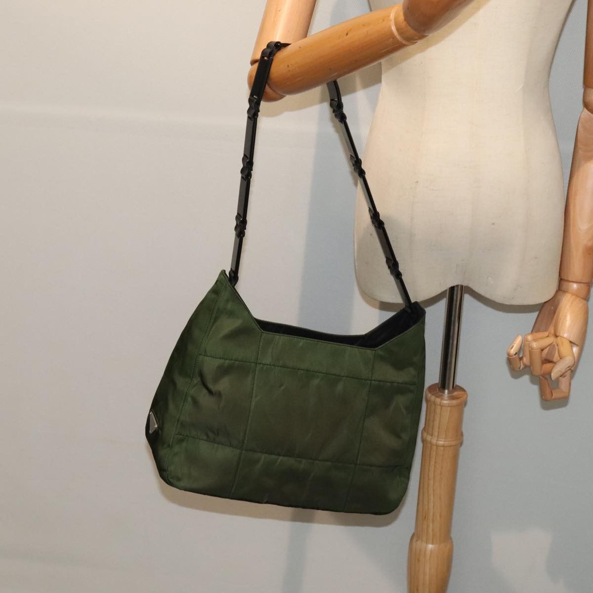 Prada Tessuto Green Synthetic Shoulder Bag (Pre-Owned) Size ONE SIZE - 15 Thumbnail