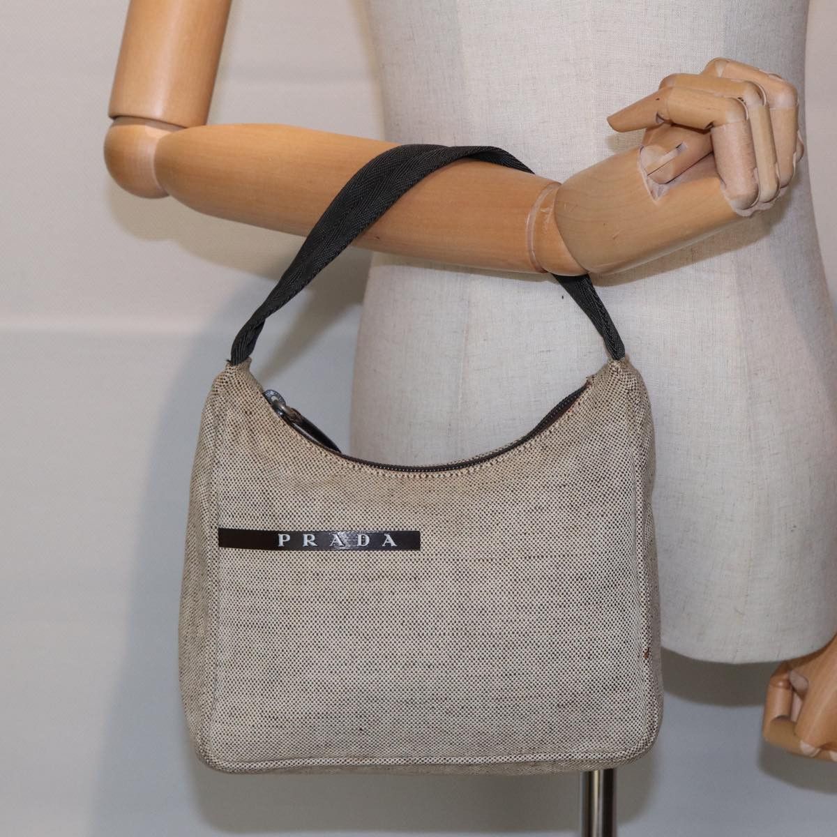 Prada Beige Canvas Handbag (Pre-Owned) Size ONE SIZE - 8 Thumbnail