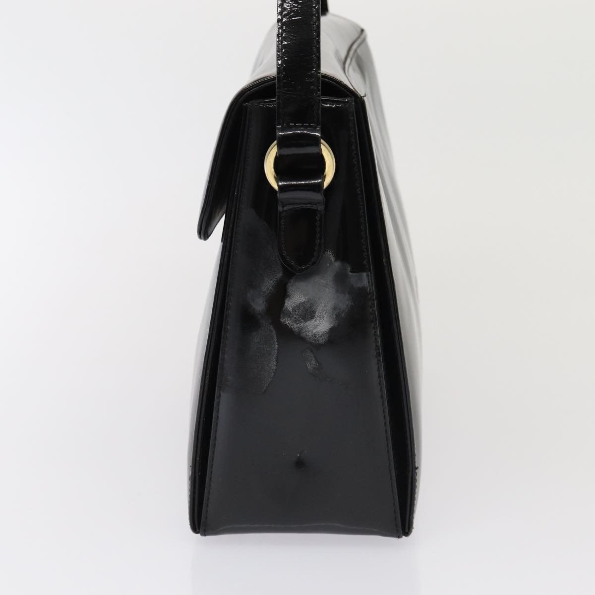 Salvatore Ferragamo Gancini Black Patent Leather Shoulder Bag (Pre-Owned) Size ONE SIZE - 12 Thumbnail