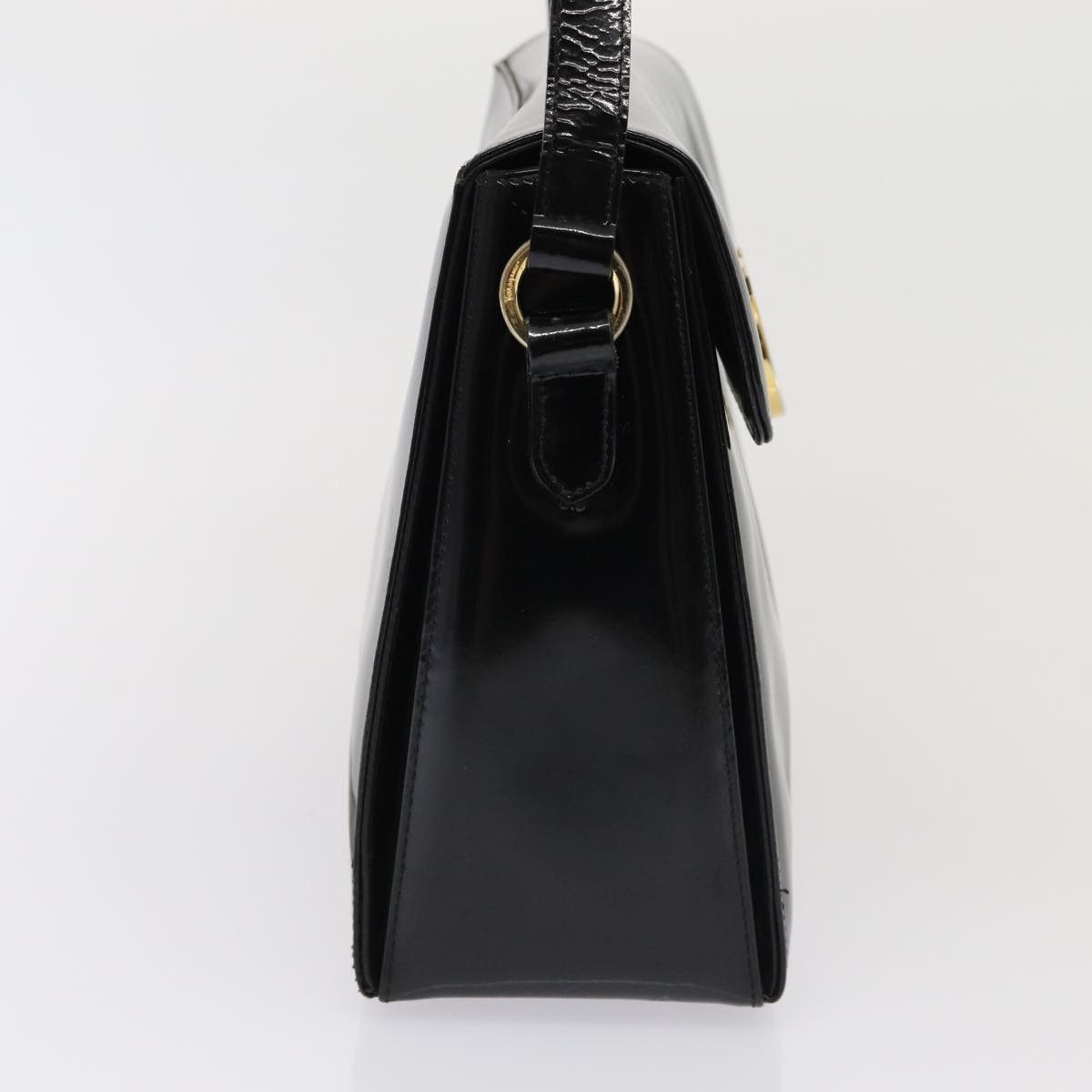 Salvatore Ferragamo Gancini Black Patent Leather Shoulder Bag (Pre-Owned) Size ONE SIZE - 3 Thumbnail