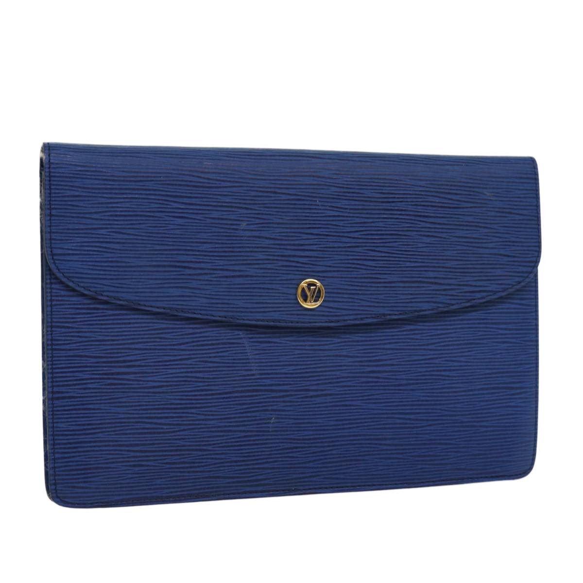 Louis Vuitton Montaigne Blue Leather Clutch Bag (Pre-Owned) Size ONE SIZE - 17 Thumbnail