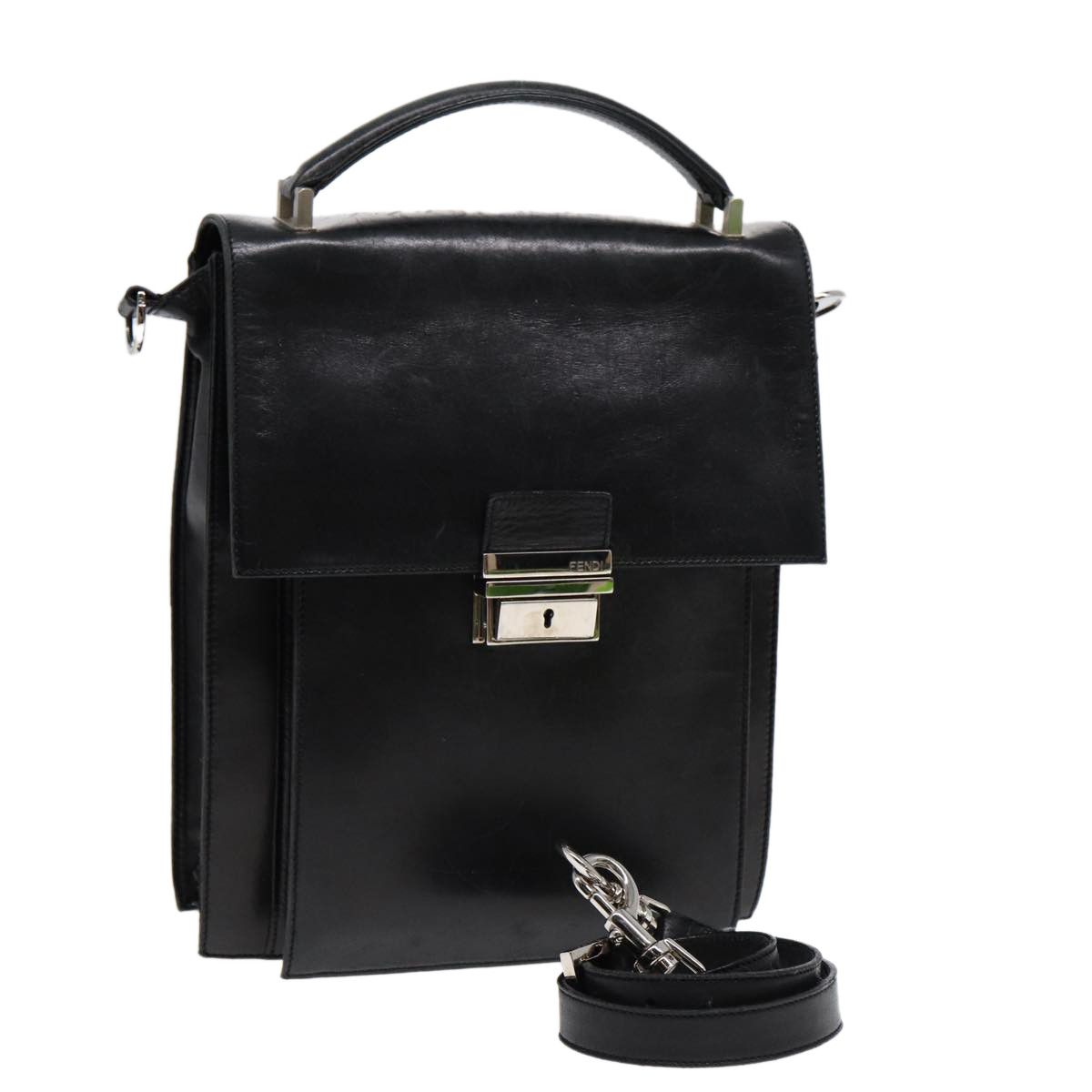 Fendi Black Leather Handbag (Pre-Owned) Size ONE SIZE - 17 Thumbnail