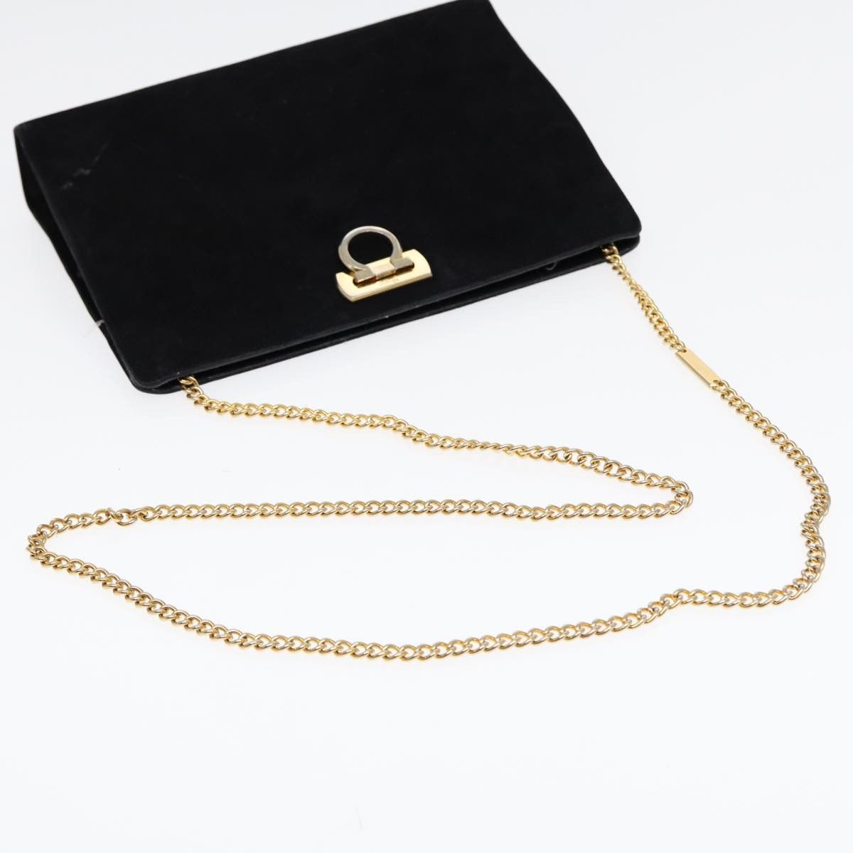 Salvatore Ferragamo Gancini Black Suede Shoulder Bag (Pre-Owned) Size ONE SIZE - 4 Thumbnail