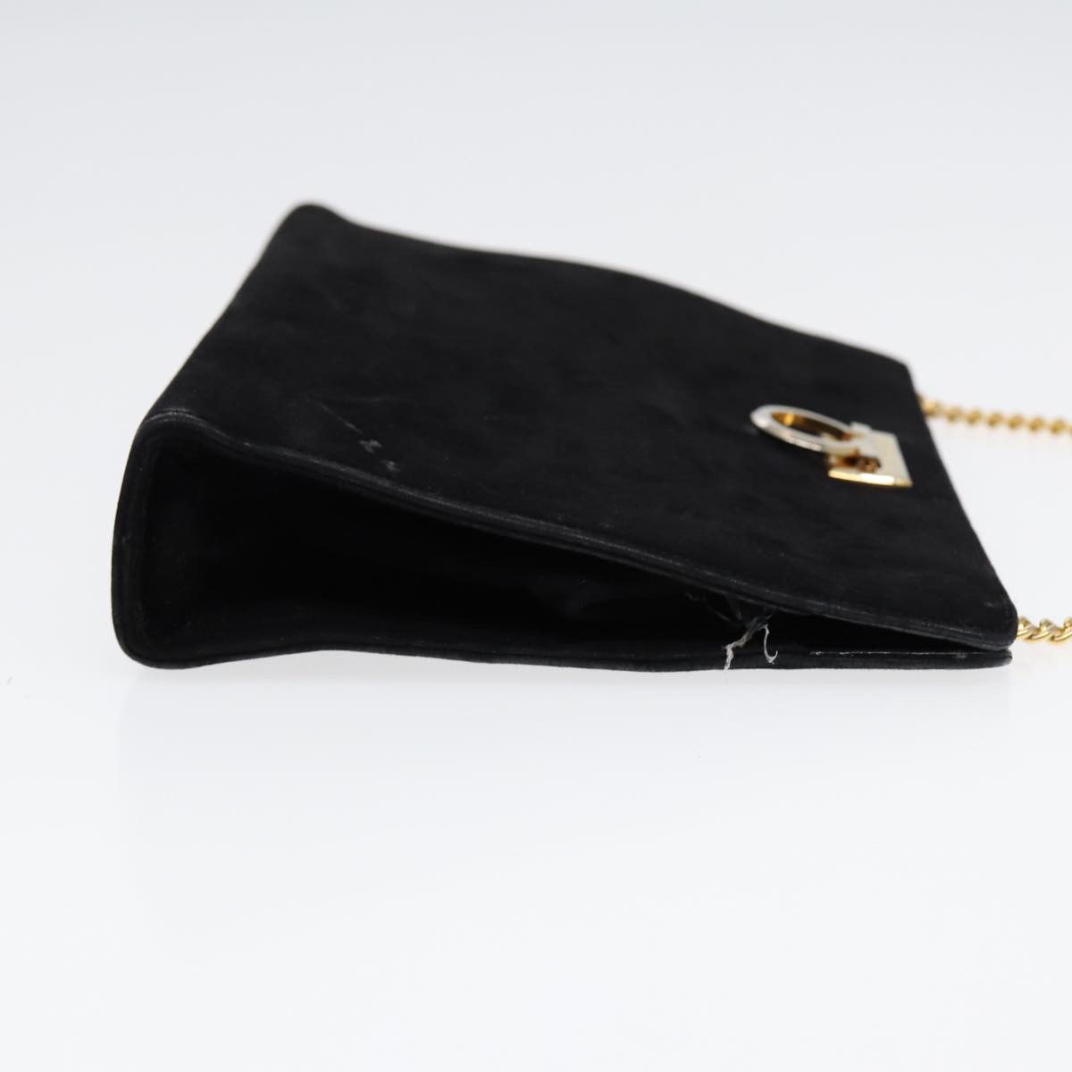Salvatore Ferragamo Gancini Black Suede Shoulder Bag (Pre-Owned) Size ONE SIZE - 6 Thumbnail