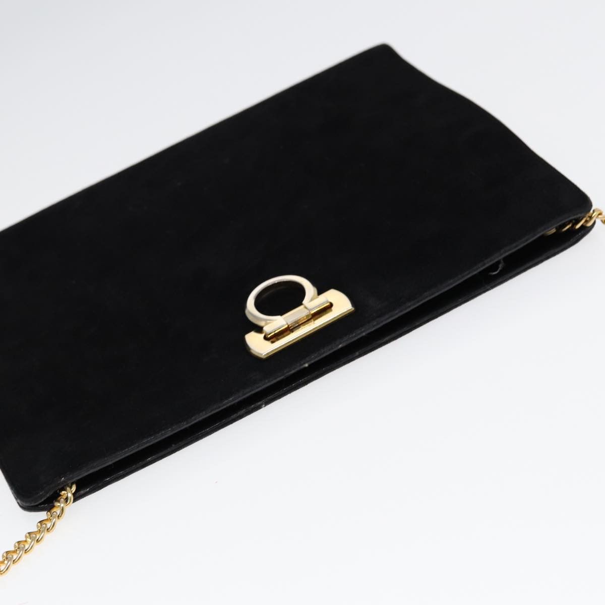 Salvatore Ferragamo Gancini Black Suede Shoulder Bag (Pre-Owned) Size ONE SIZE - 8 Thumbnail