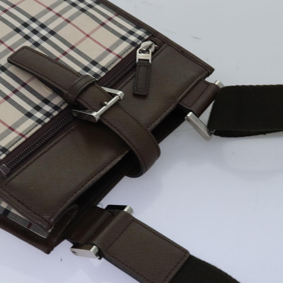 Burberry Nova Check Beige Canvas Shoulder Bag (Pre-Owned) Size ONE SIZE - 9 Thumbnail