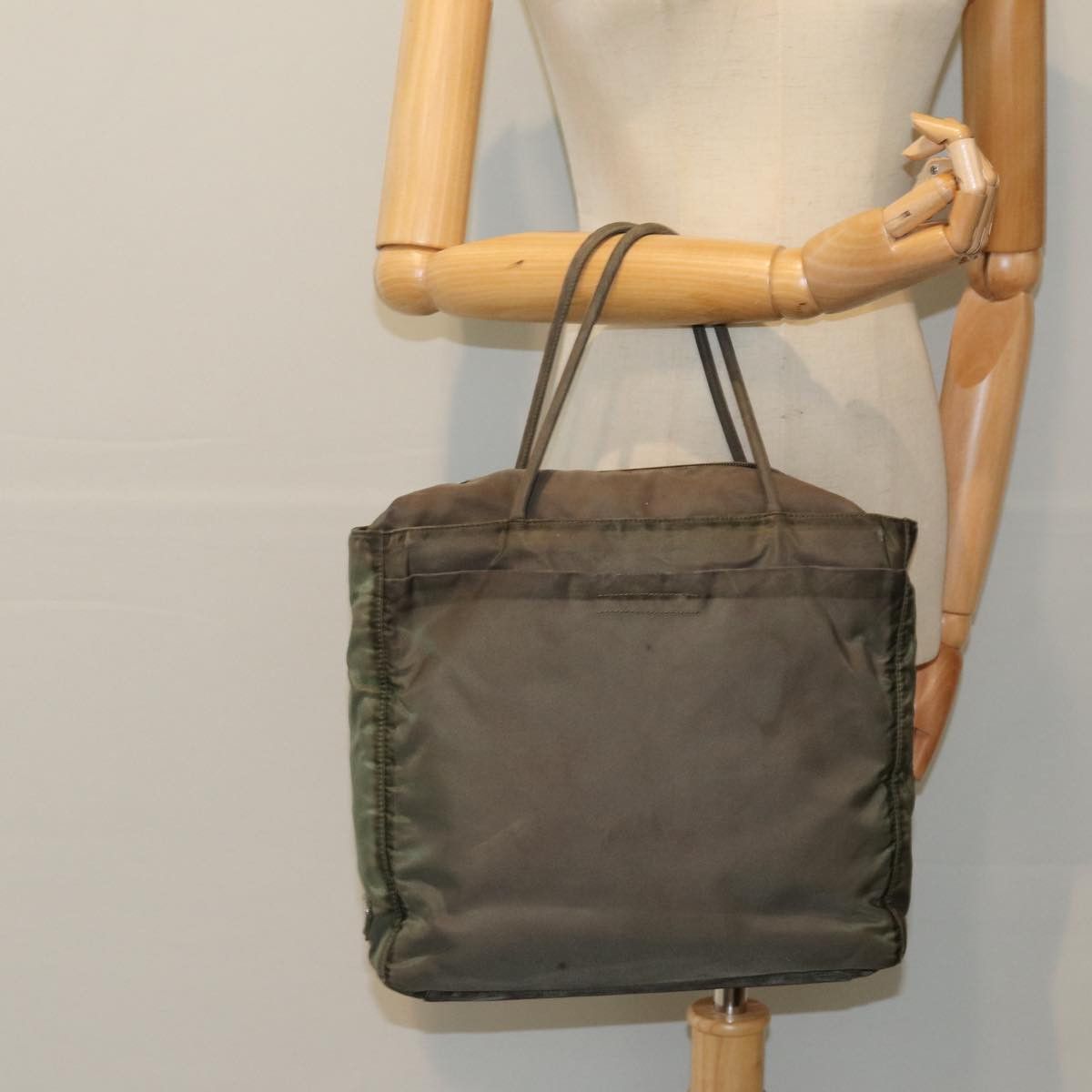 Prada Tessuto Khaki Synthetic Tote Bag (Pre-Owned) Size ONE SIZE - 8 Thumbnail