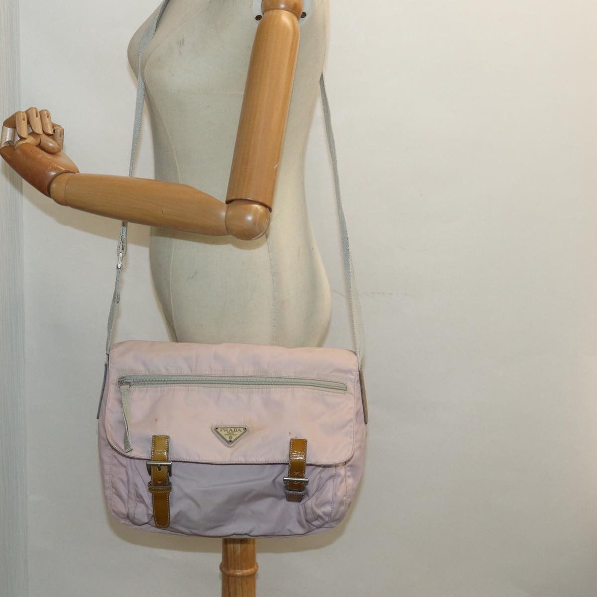Prada Tessuto Pink Synthetic Shoulder Bag (Pre-Owned) Size ONE SIZE - 7 Thumbnail