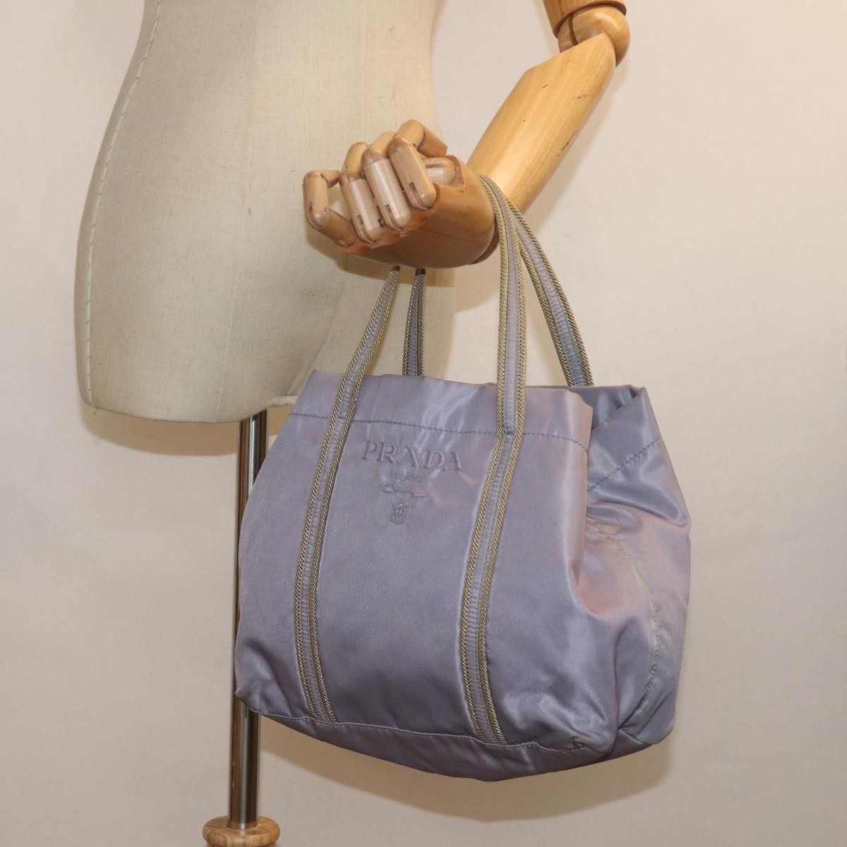 Prada Tessuto Purple Synthetic Handbag (Pre-Owned) Size ONE SIZE - 7 Thumbnail