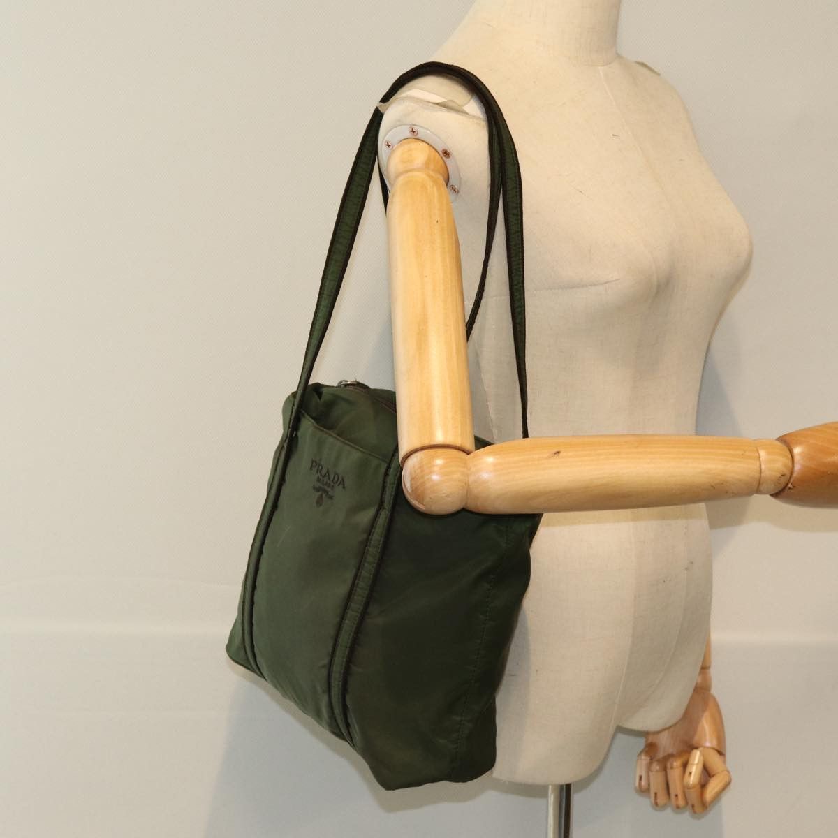 Prada Tessuto Khaki Synthetic Shoulder Bag (Pre-Owned) Size ONE SIZE - 7 Thumbnail