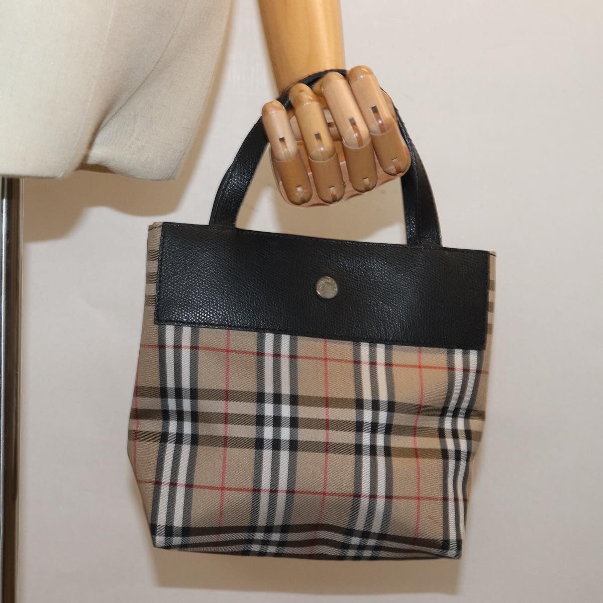 Burberry Nova Check Beige Canvas Handbag (Pre-Owned) Size ONE SIZE - 7 Thumbnail