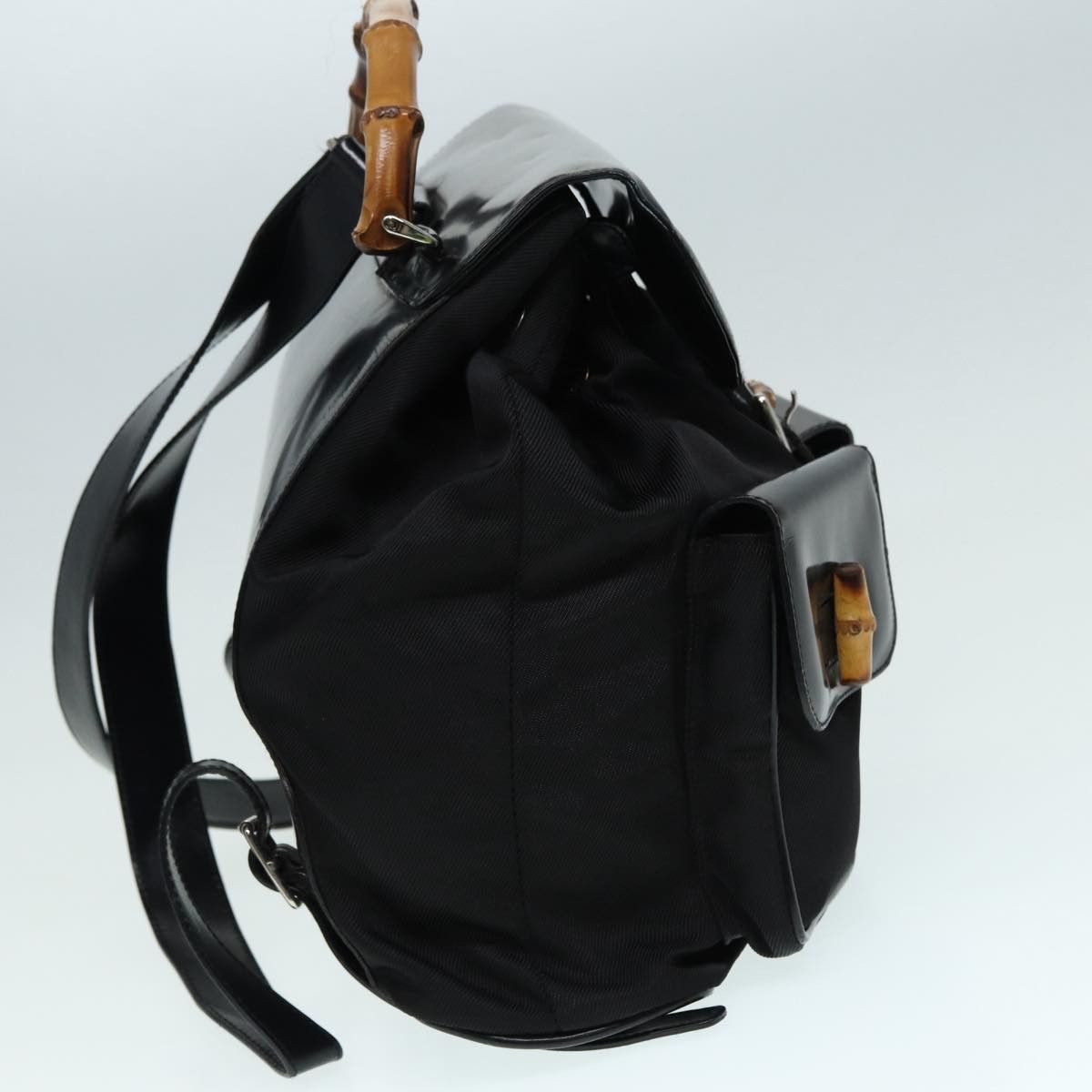 Gucci Bamboo Black Canvas Backpack Bag (Pre-Owned) Size ONE SIZE - 18 Thumbnail