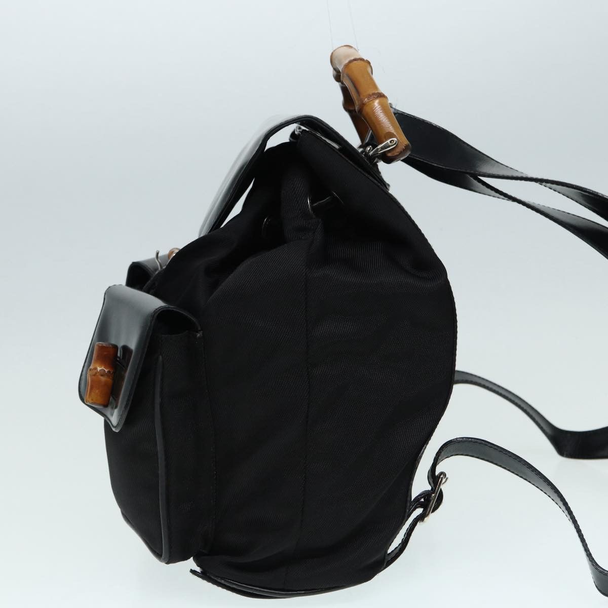 Gucci Bamboo Black Canvas Backpack Bag (Pre-Owned) Size ONE SIZE - 3 Thumbnail