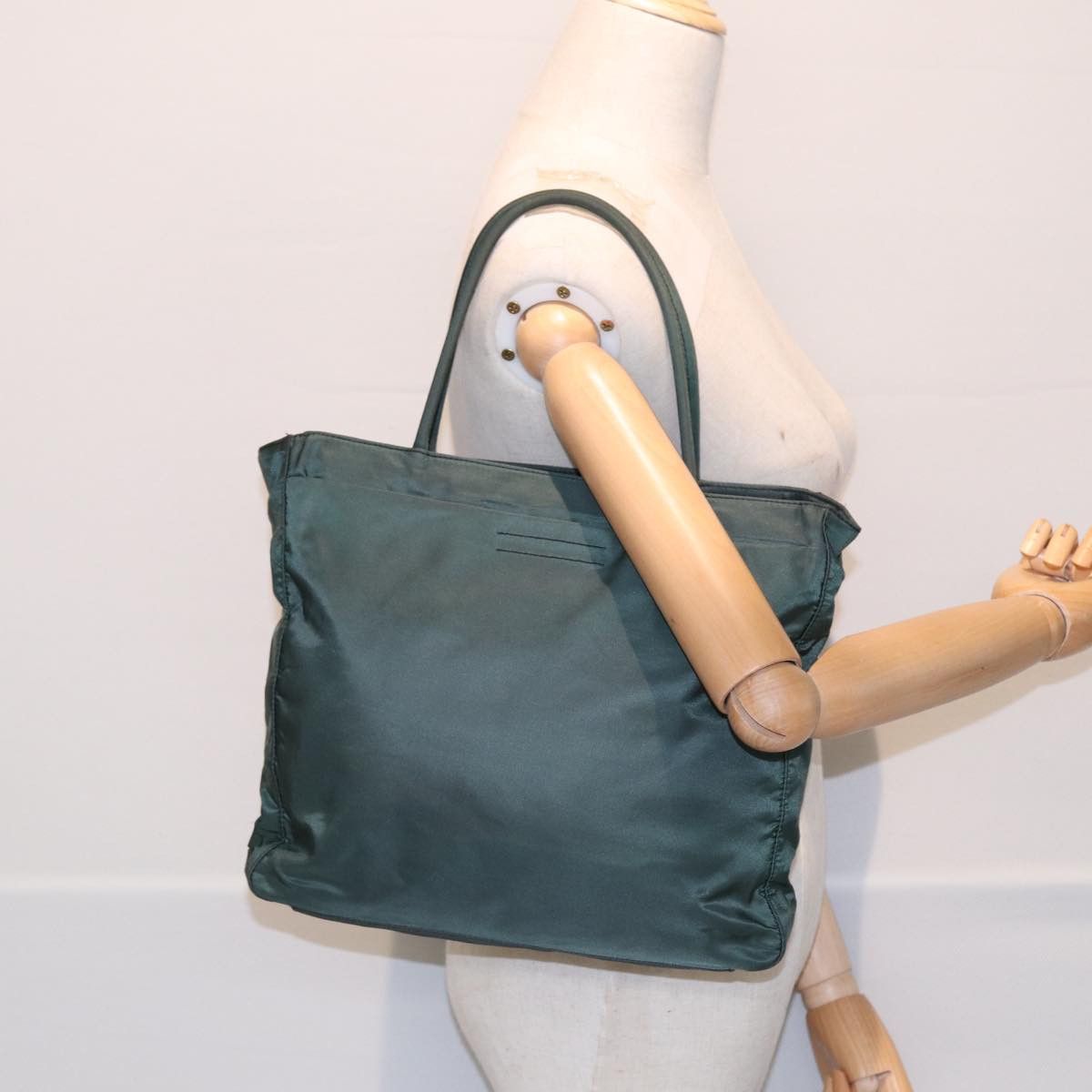 Prada Tessuto Green Synthetic Tote Bag (Pre-Owned) Size ONE SIZE - 17 Thumbnail