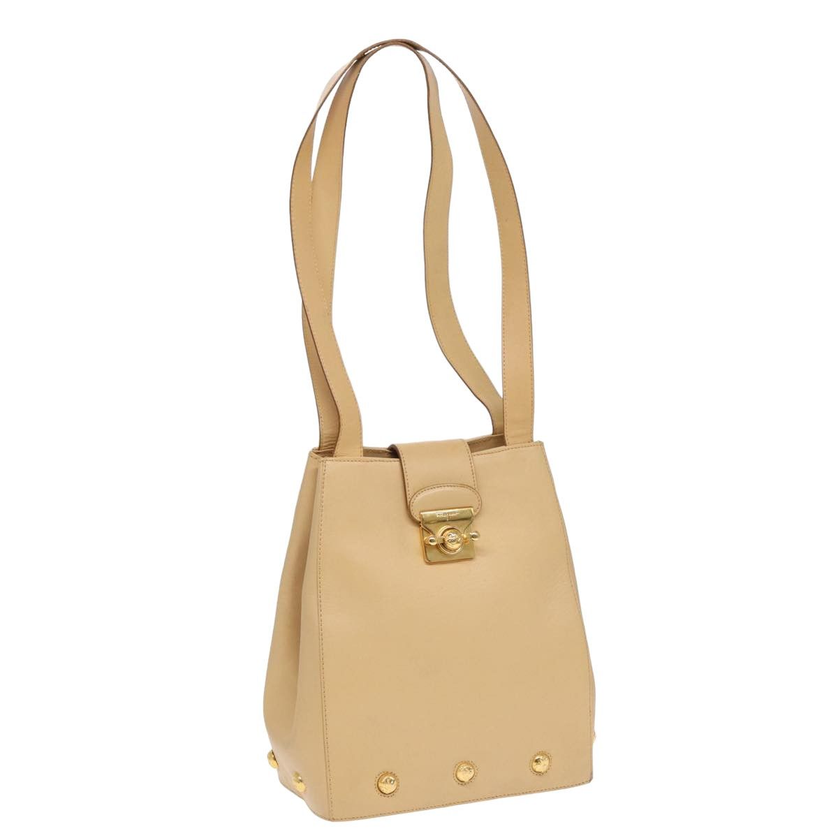 Salvatore Ferragamo Beige Leather Shoulder Bag (Pre-Owned) Size ONE SIZE - 18 Thumbnail