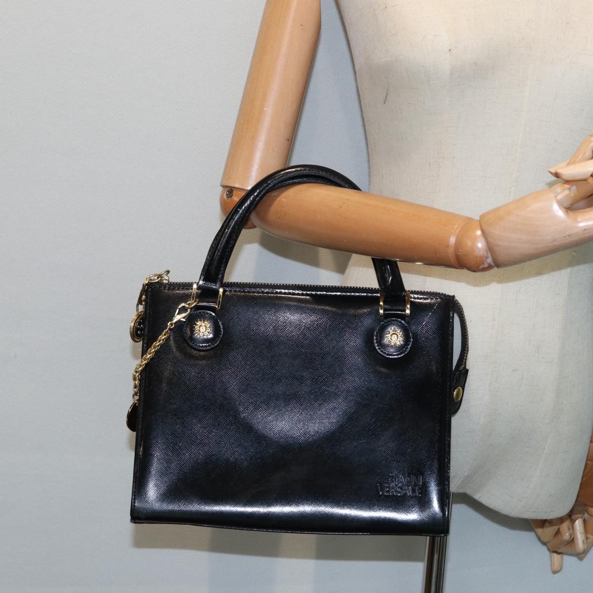 Versace Black Patent Leather Handbag (Pre-Owned) Size ONE SIZE - 6 Thumbnail