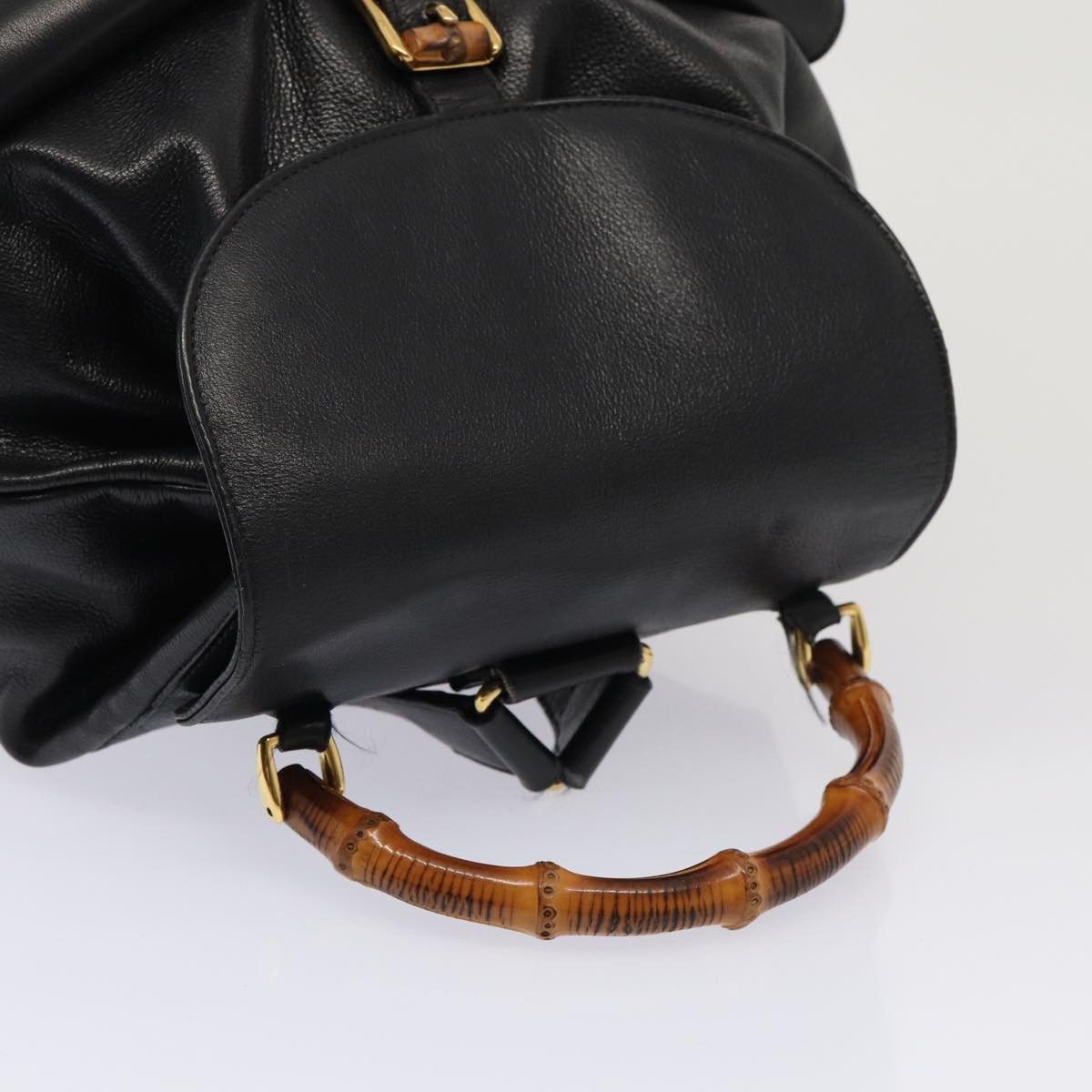 Gucci Bamboo Black Leather Backpack Bag (Pre-Owned) Size ONE SIZE - 18 Thumbnail